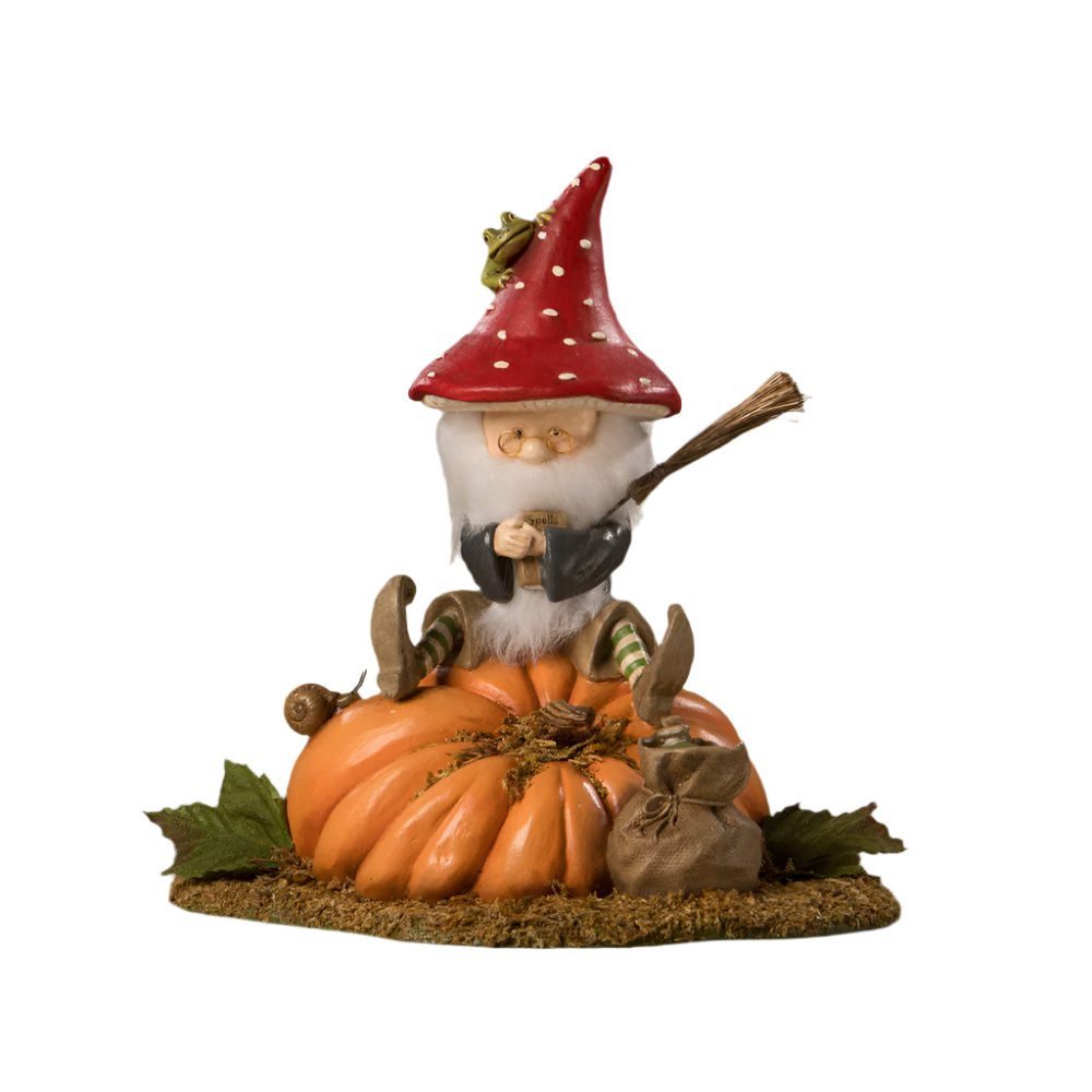 Bethany Lowe Designs Bellamy Troll On Pumpkin - Halloween Decor, Fall Home Decor, Collectible Figurine for Seasonal Displays & Gift Giving