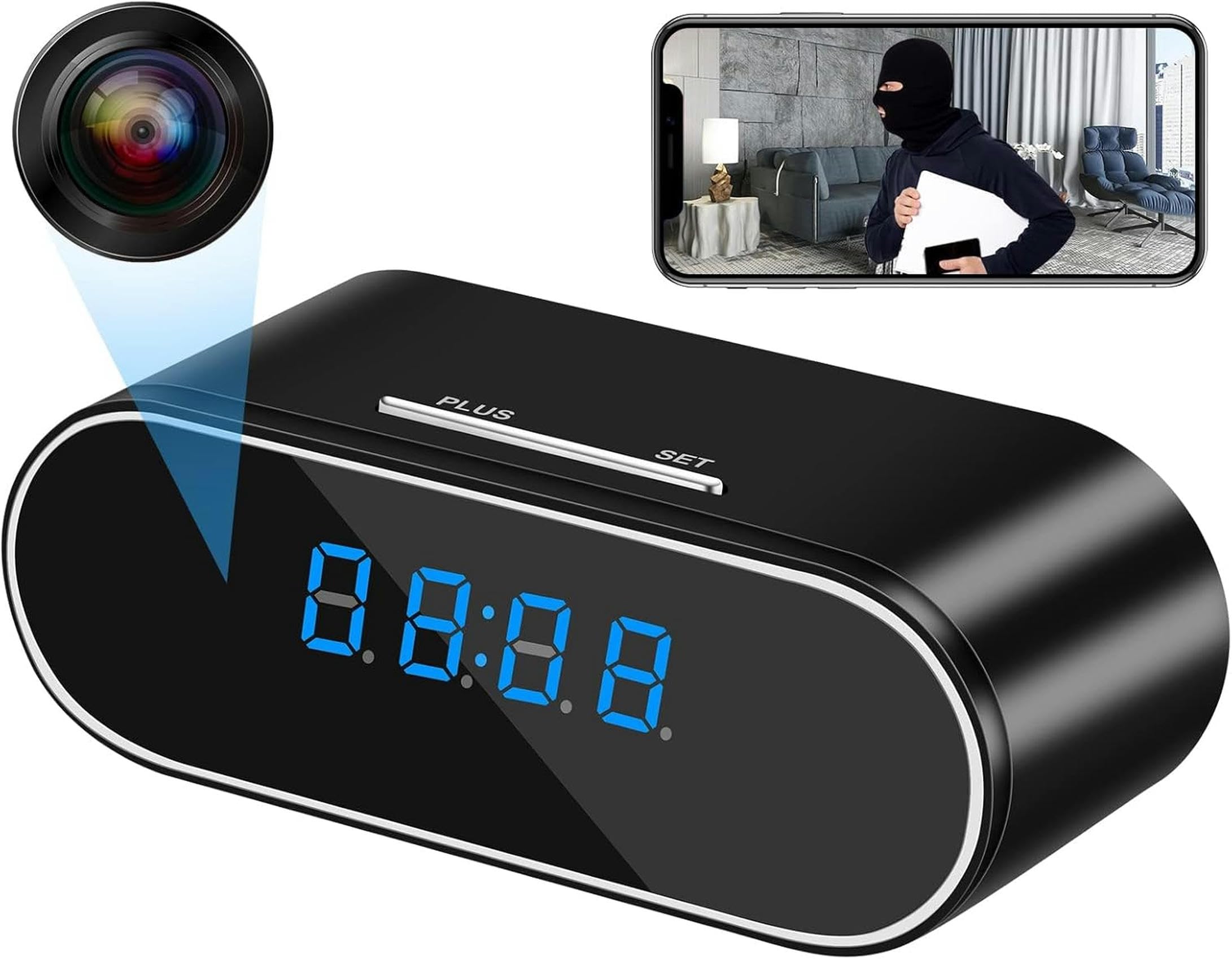 QPZMALSKY Mini Hidden Spy Camera 1080P WiFi - Secret Baby Monitor with Audio & Video, Covert Nanny Cam for Home & Office Surveillance, Motion Detection, 32GB Storage - Ideal for Child Safety, Elderly Care, and Security Monitoring