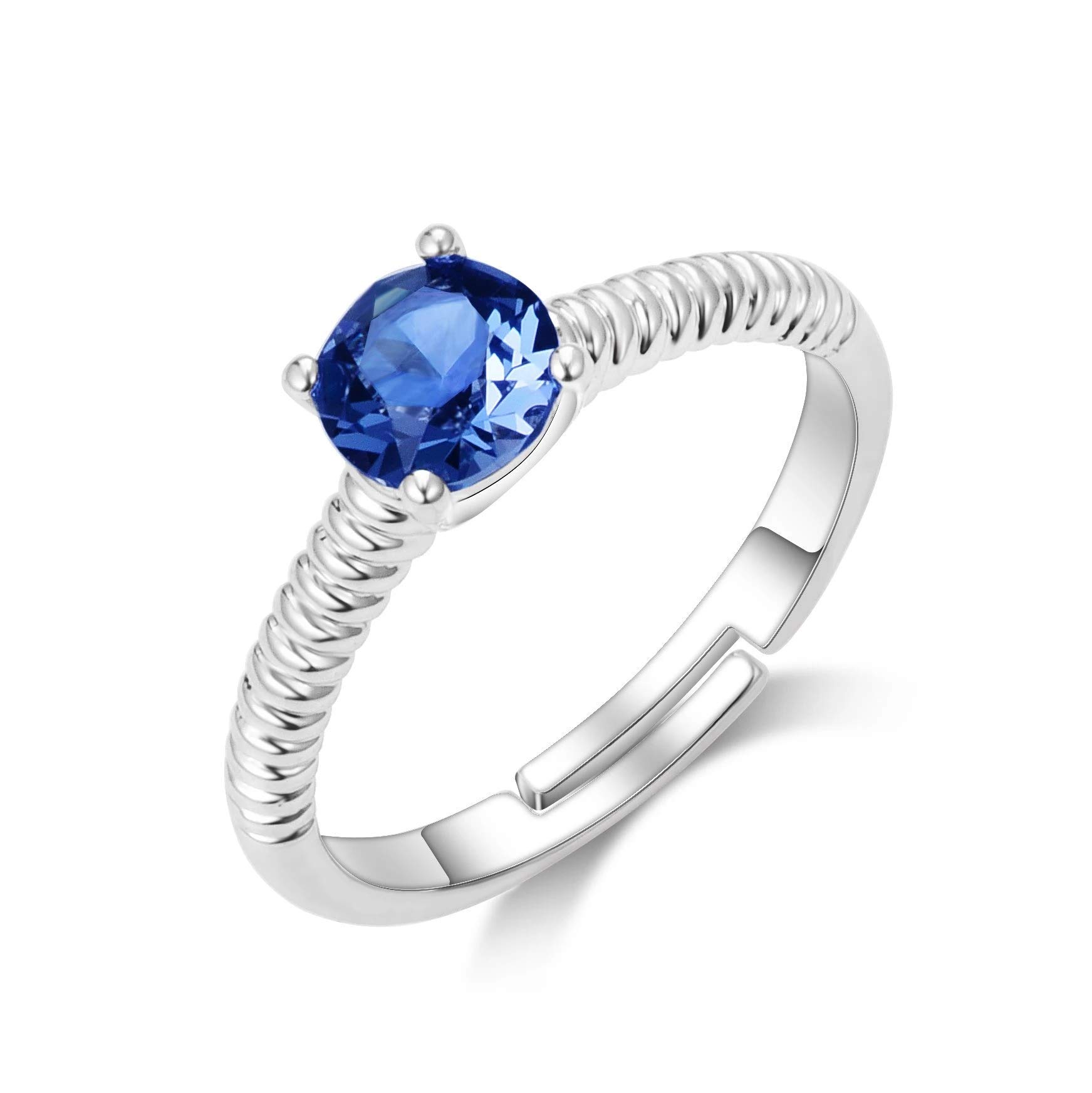 Philip Jones Sapphire Birthstone Ring with Zircondia® - Perfect Gift for September Birthdays