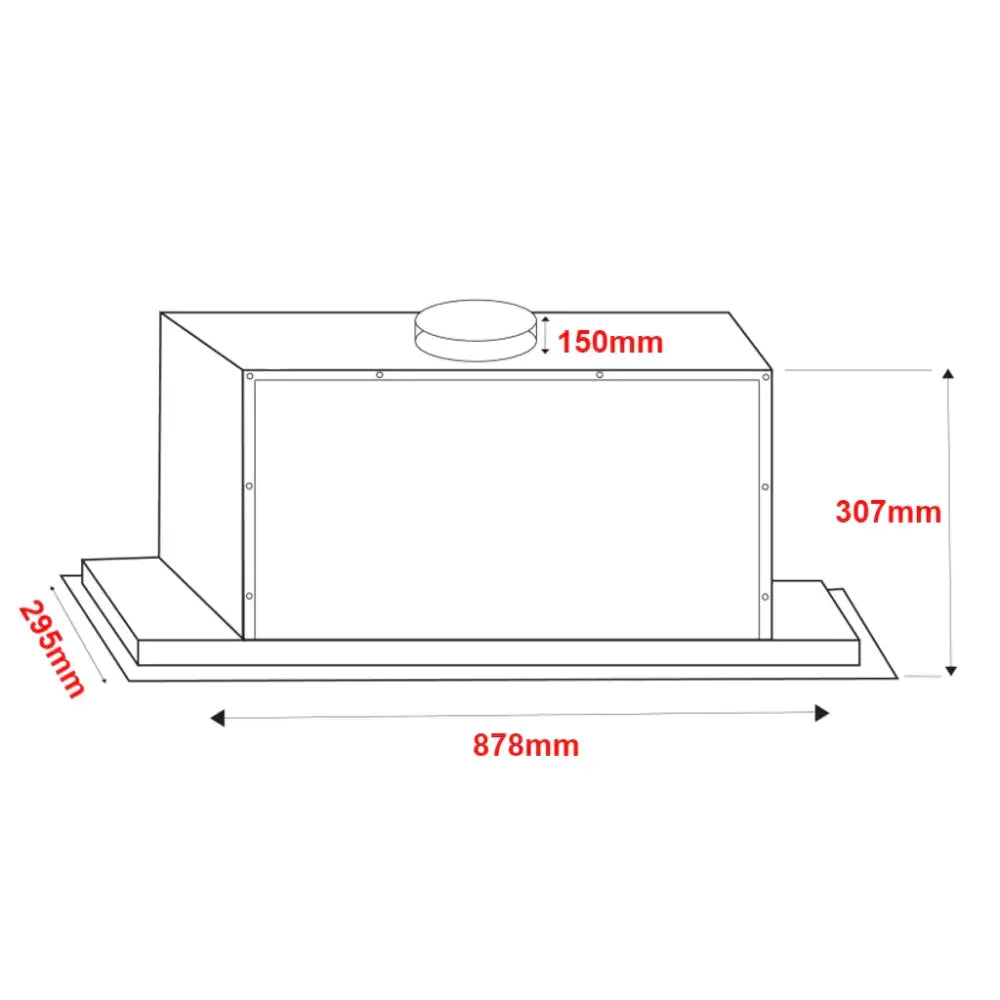 Euro ER90UMBG 90cm Undermount Range Hood - Black Glass Stainless Steel Kitchen Vent Hood for Stove, Cooktop & Island (Modern Kitchen, Restaurant, Home Use)