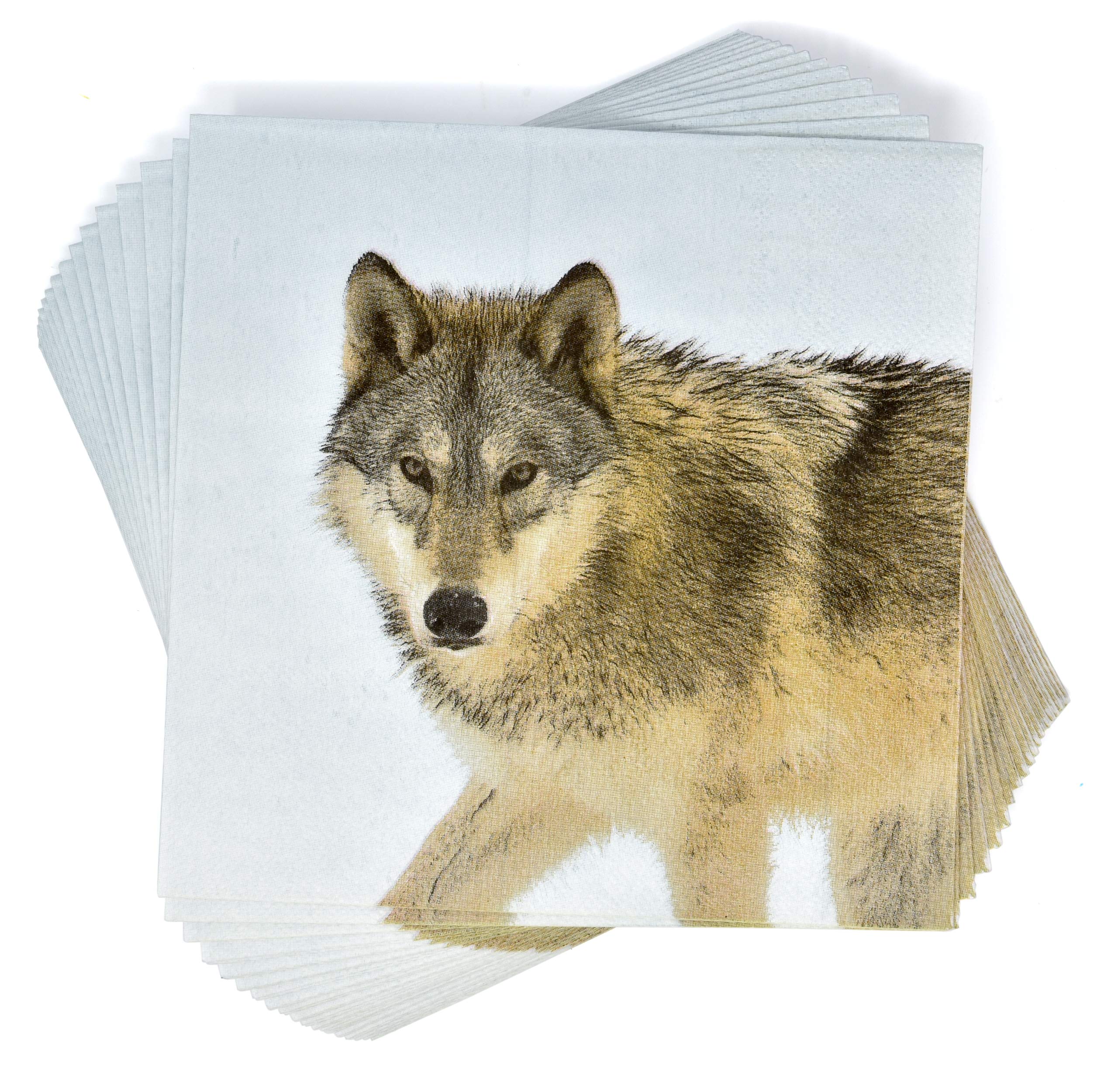 122-Piece Wolf Party Supplies Set - Disposable Paper Plates, Cups & Napkins for Jungle Safari, Zoo, Forest Hunting Birthday Theme - Serves 24 - Perfect for Wolf-Themed Parties, Baby Showers & Outdoor Adventures