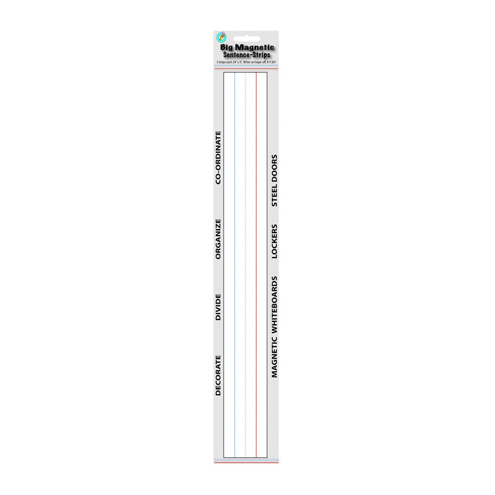 Big Magnetic Sentence Strips for Whiteboard - Classroom Teaching Tools, Refrigerator Memo Notes, Office Organization & Kids Learning Activities
