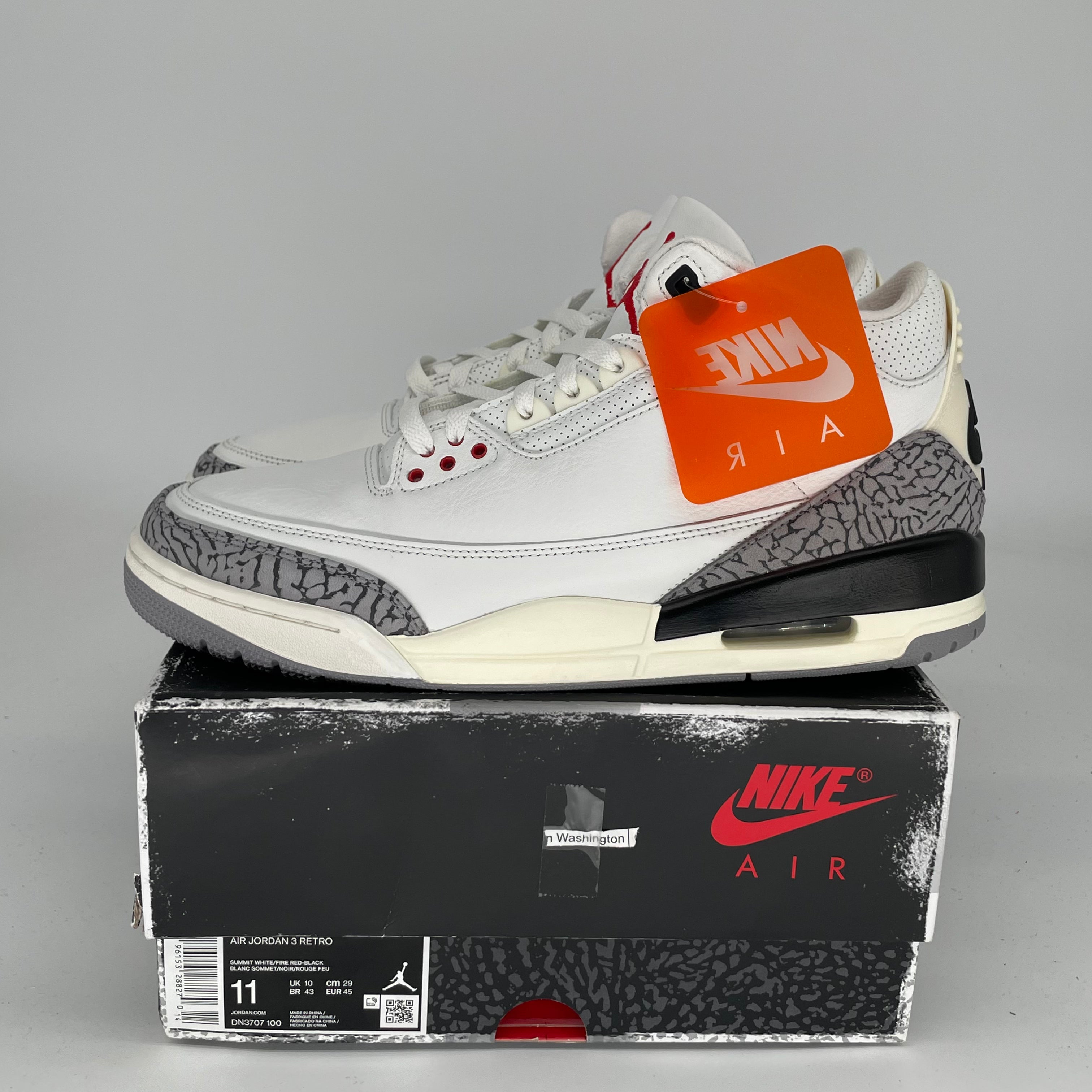 Original Air Jordan 3 White Cement Reimagined Basketball Shoes - Men's Size 11 (DN3707-100) - Retro Sneakers for Streetwear & Casual Outfits
