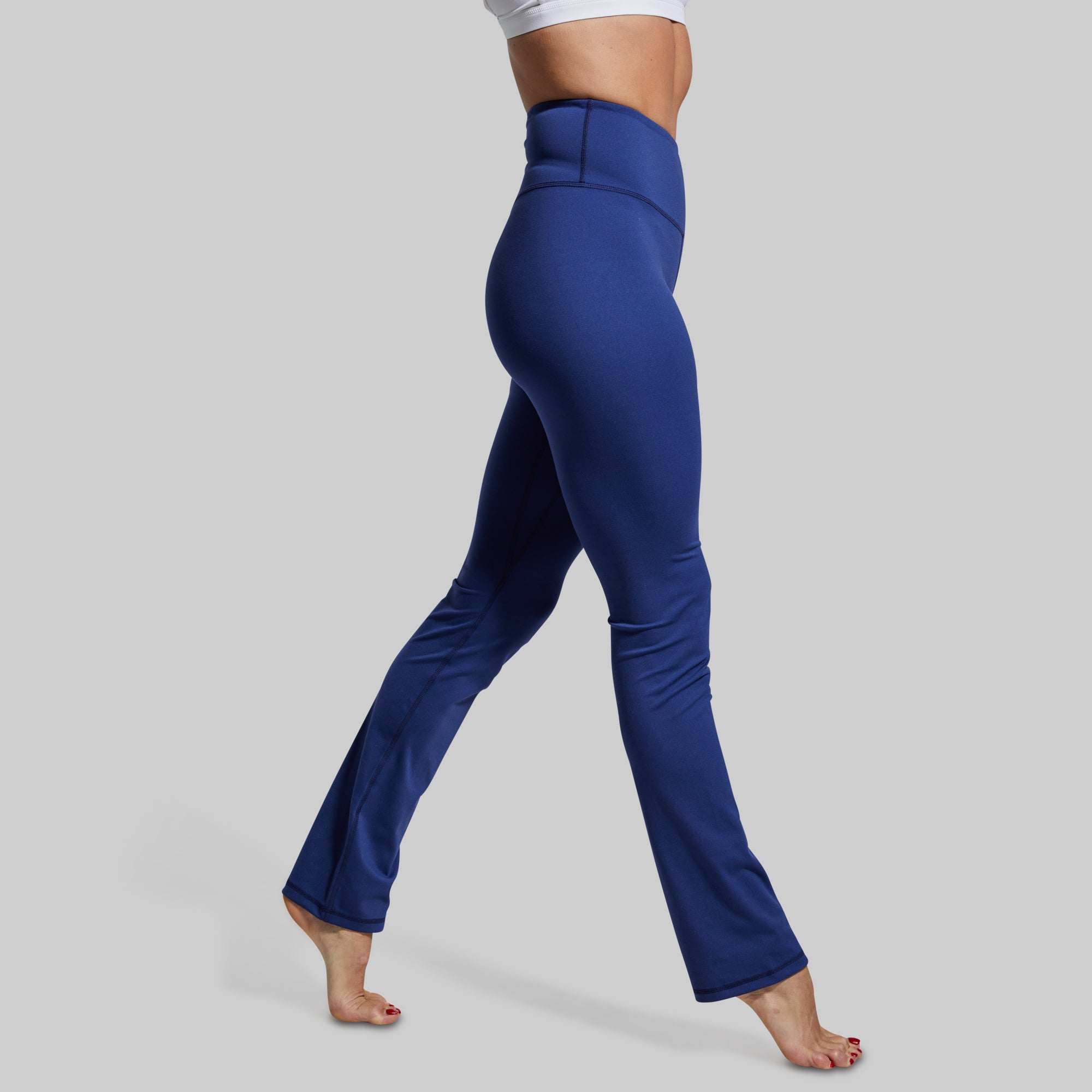 High Waist Yoga Pants Straight Leg - Blue Depths - Women's Stretchy Workout Pants for Yoga, Gym & Lounge Wear