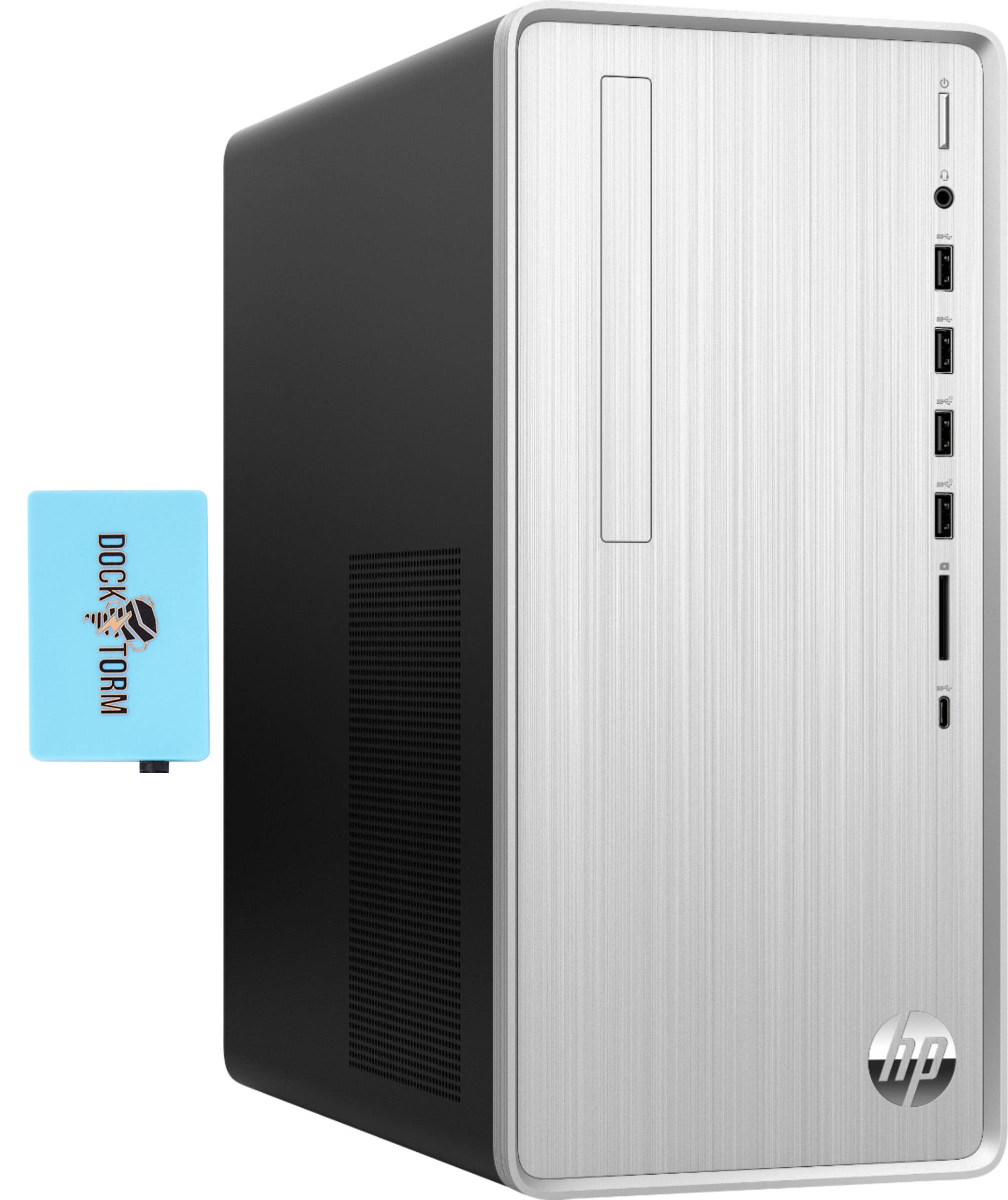HP Pavilion TP01-2234 Desktop Computer - AMD Ryzen 7 5700G 8-Core Processor, 64GB RAM, 1TB SSD + 3TB HDD, AMD Radeon Graphics, WiFi 5, Bluetooth 5.0, Windows 11 Pro | Perfect for Home Office, Business Workstations & Gaming