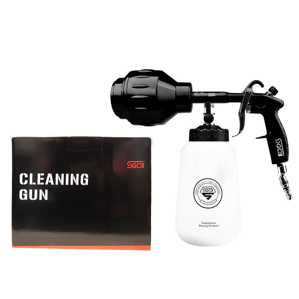 SGCB Pro Car Foamer Gun Cannon Pressure Washer Snow Lance Blaster - 8000 RPM High Speed Car Detailing Soap Gun with Adjustable 1/4” Quick Release & 1L Wide Mouth Bottle (No Leak Design) - Perfect for Auto Detailing, Car Wash, Foam Cleaning & Snow Removal