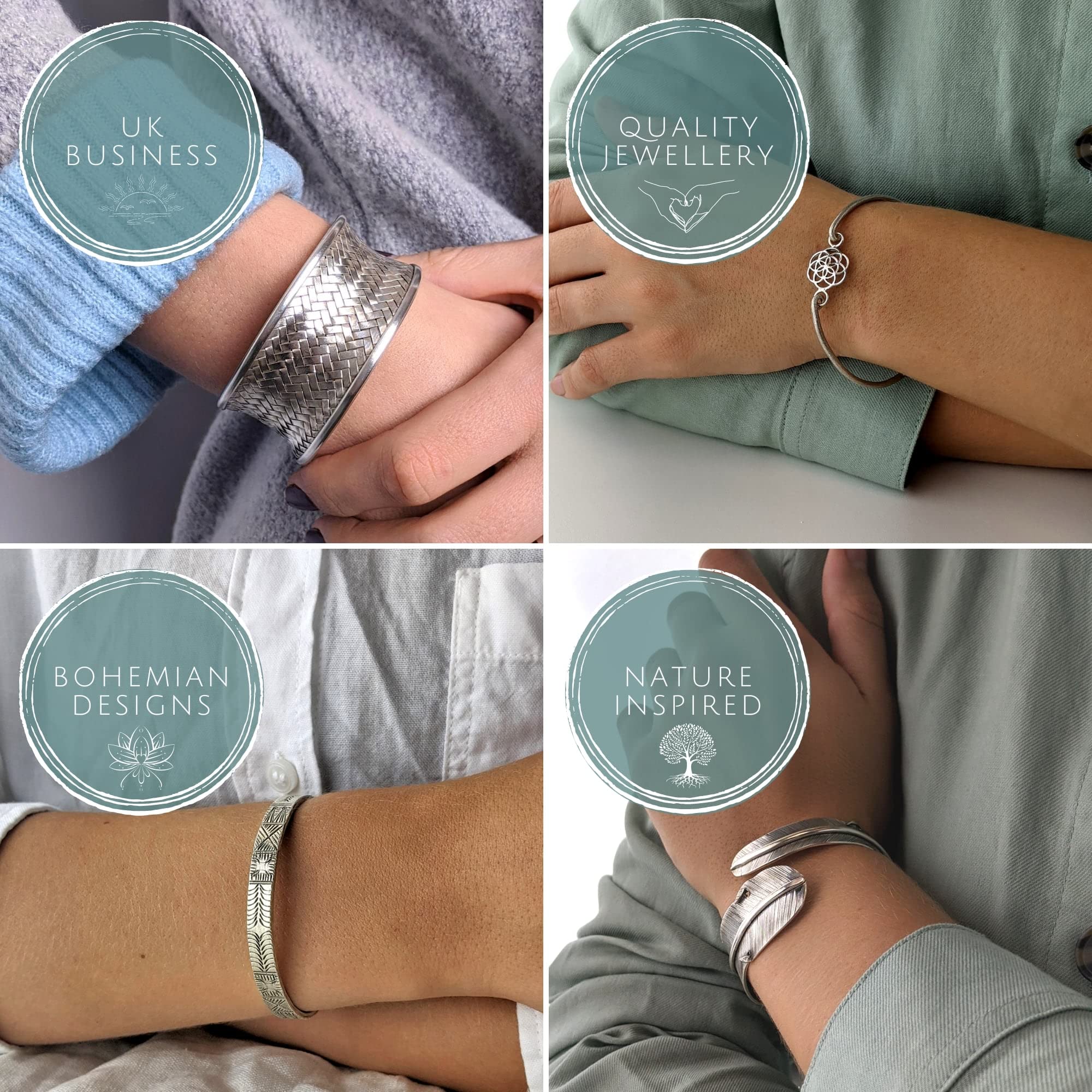 Women's 999 Fine Silver Karen Hill Tribe Triangle Print Adjustable Bangle Bracelet - Perfect for Boho Fashion, Gift Giving & Special Occasions