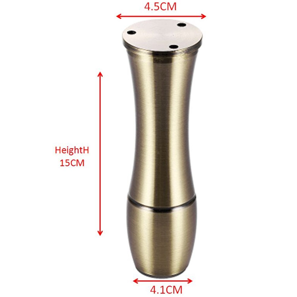 4 Pack Adjustable Bronze Round Furniture Legs - 15cm Height for Sofa, Couch, Ottoman, Bed & Coffee Table - Perfect for Living Room, Bedroom & Home Office Furniture Upgrade