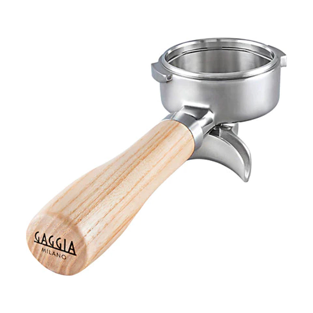 Gaggia 58mm Dual Spout Portafilter with Ashwood Handle - Premium Espresso Accessory for Professional Coffee Brewing at Home or Cafe
