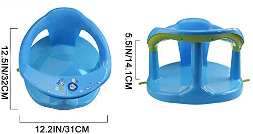 Portable Baby Bath Seat for Toddlers 6-18 Months - Safe Infant Bathtub Support with Adjustable Backrest & Suction Cups - Non-Slip Newborn Bathing Seat (Blue) | Perfect for Home, Travel & Daycare Use