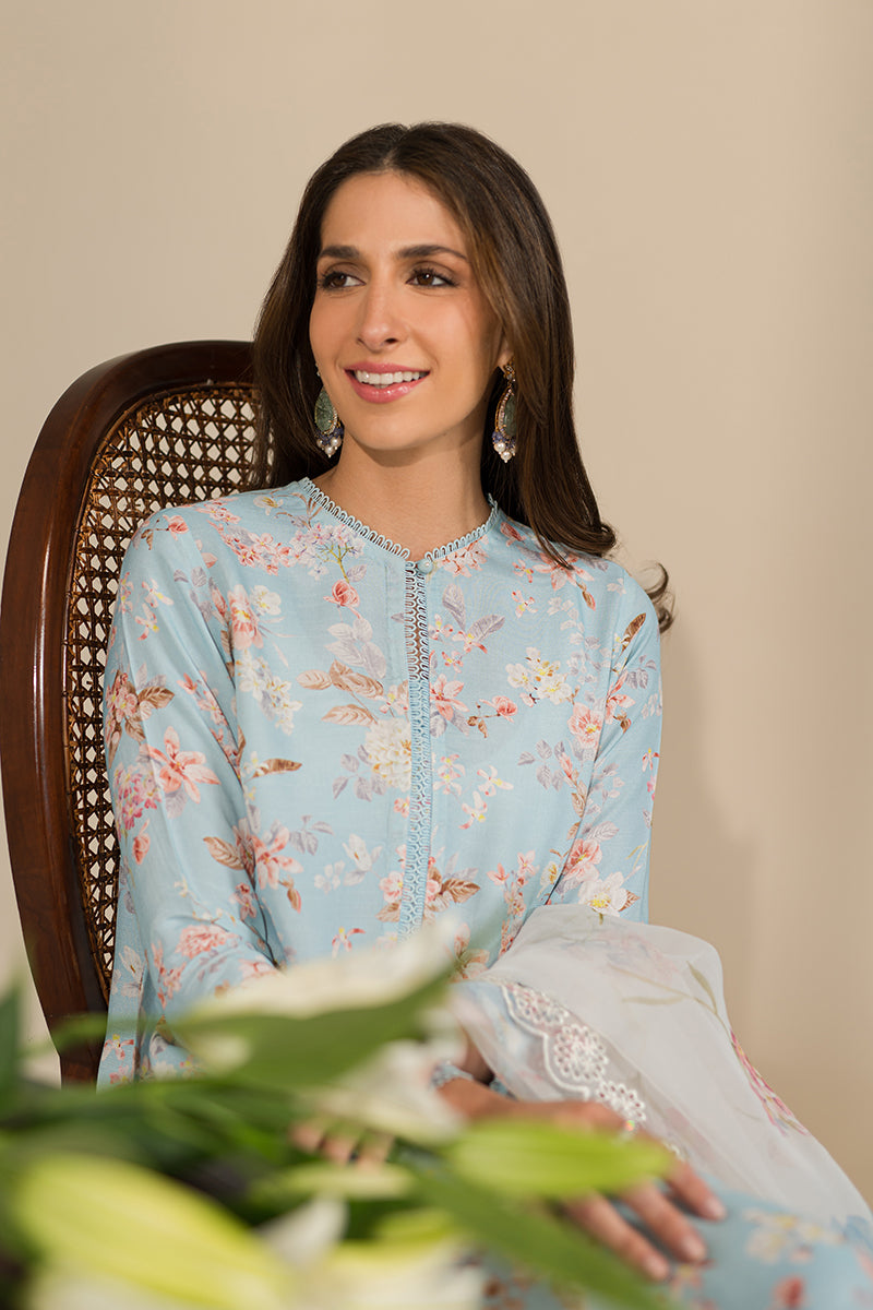 Botanical Bloom 2-Piece Set (Shirt & Dupatta) - Elegant Ethnic Outfit for Women | Perfect for Weddings, Festivals & Special Occasions