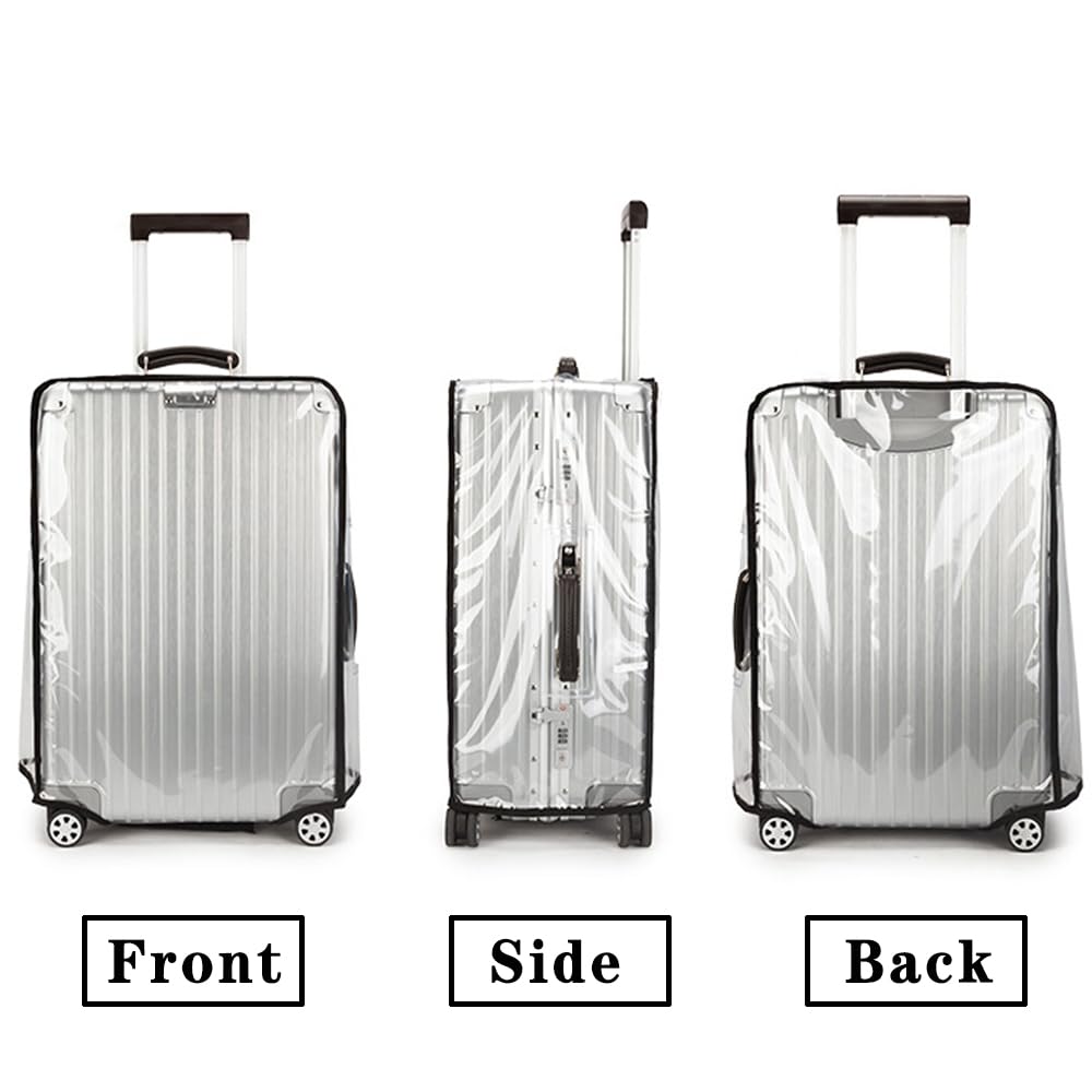 Clear PVC Suitcase Cover for 20 Inch Wheeled Luggage - Protective Travel Luggage Protector (13.6