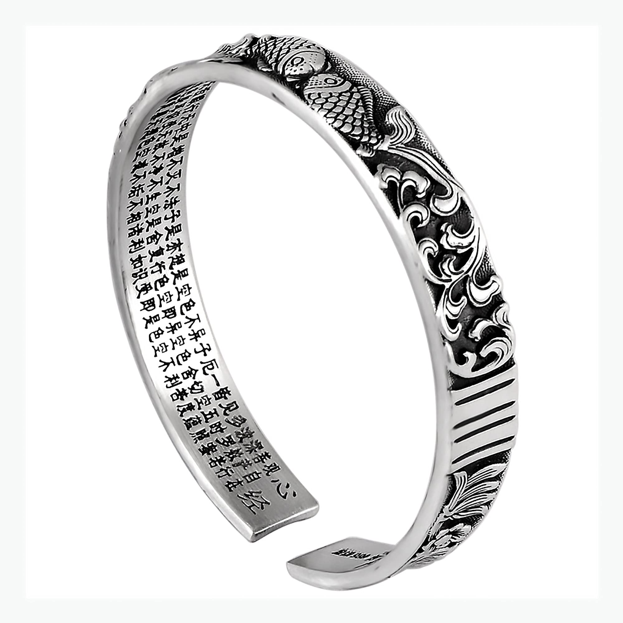 FOUNDLINE Women's Sterling Silver Zodiac Bracelet - Adjustable Pisces Engraved Bangle, Hypoallergenic & Tarnish-Resistant Jewelry for Daily Wear, Gift for Her | Perfect for Birthdays, Anniversaries & Spiritual Occasions