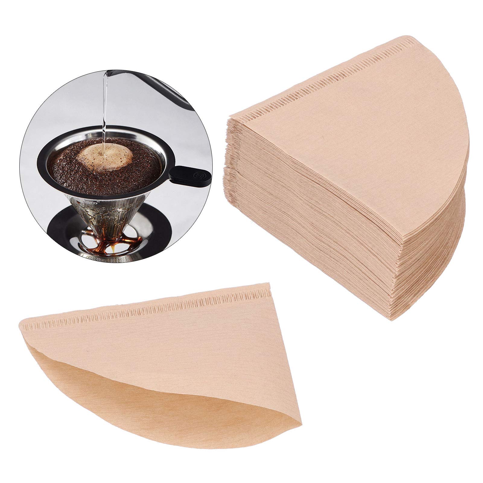 Premium Coffee Filter Paper 100Pcs - Disposable Cone Drip Filters for Home, Travel & Office Use - Compatible with Most Coffee Makers - Perfect for Daily Brewing & On-the-Go Coffee Lovers