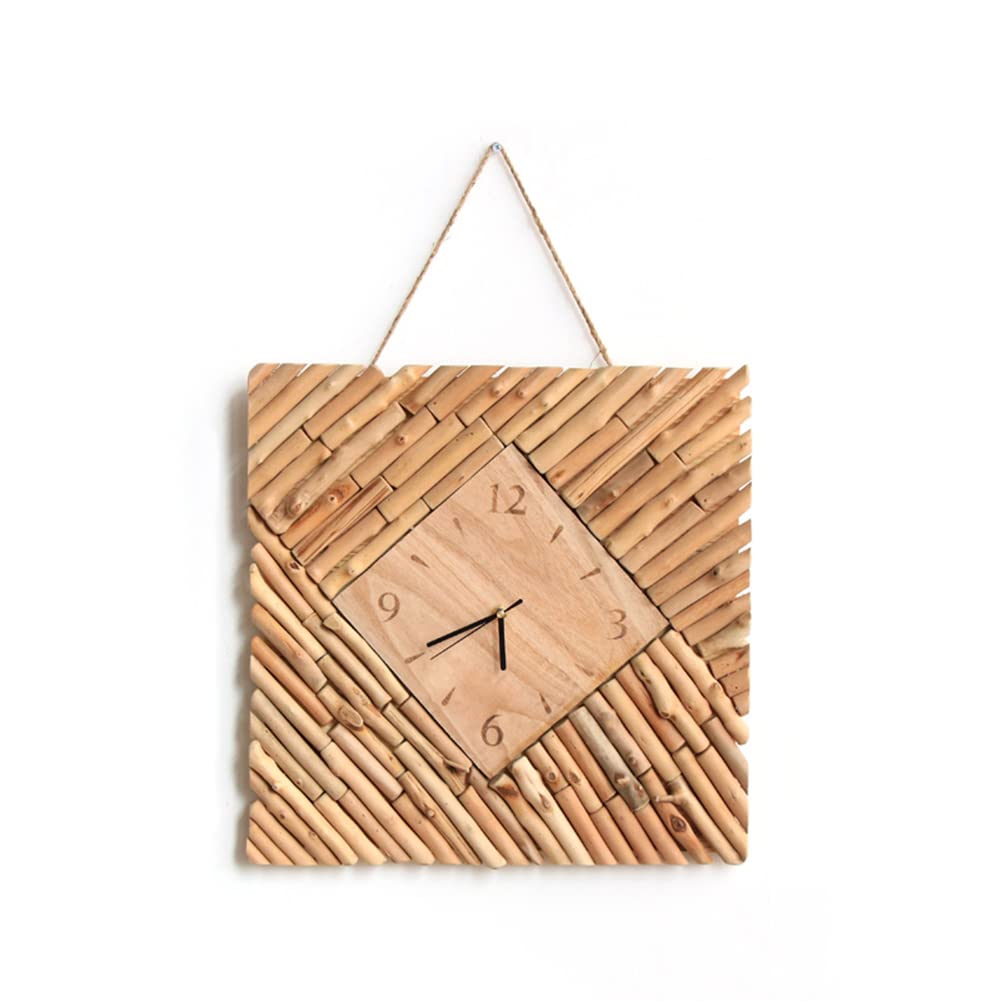 Rustic Driftwood Wall Clock - Silent Non-Ticking Battery Operated Wooden Clock for Home Decor - Country Style Wood Clock for Kitchen, Living Room, Bedroom - Perfect for Farmhouse, Cabin & Coastal Interior Design