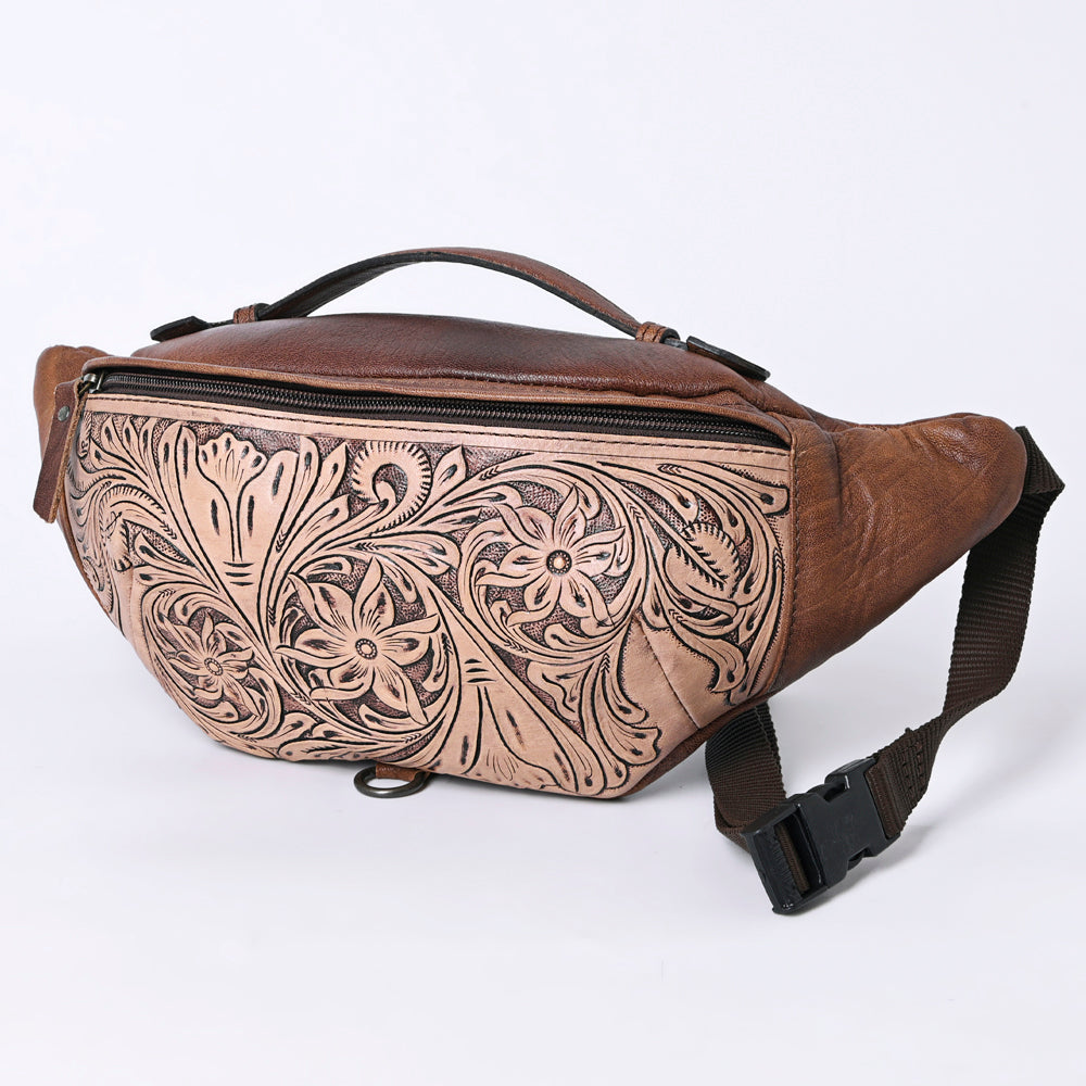ADBG1211 Genuine Leather Women's Western Handbag - American Darling Hand-Tooled Purse for Cowgirl Style & Everyday Use