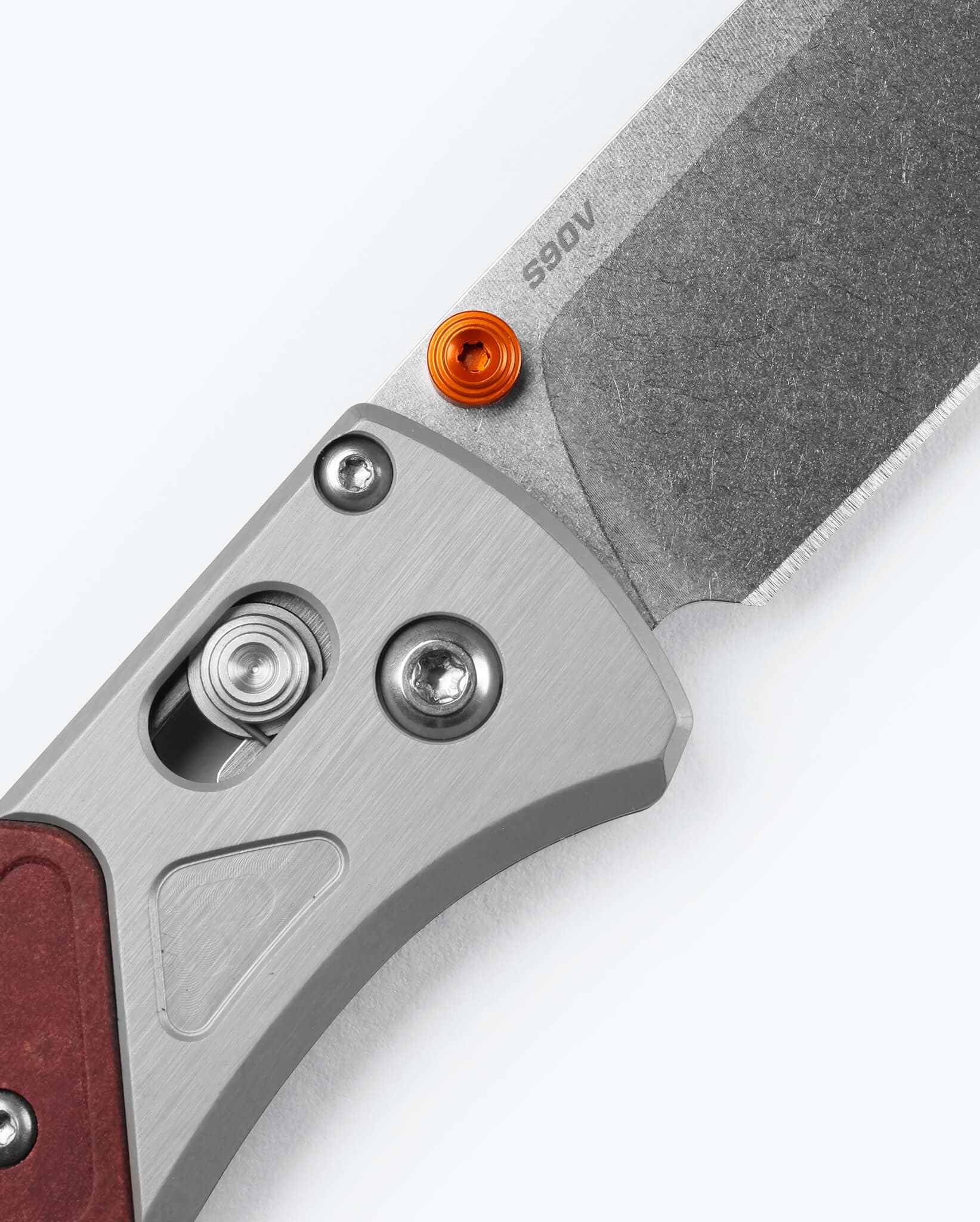 Bugout® Knife - Grey/Redstone Aluminum & Richlite Handle - EDC Folding Pocket Knife for Outdoor, Camping, and Everyday Carry