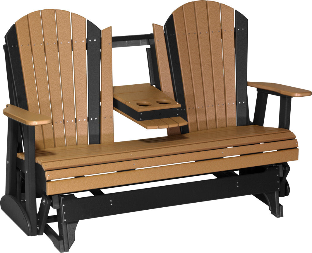 LuxCraft 5-Foot Premium Adirondack Glider Chair - Outdoor Patio Rocking Bench for Garden, Porch & Backyard Relaxation | Weather-Resistant & Comfortable Seating