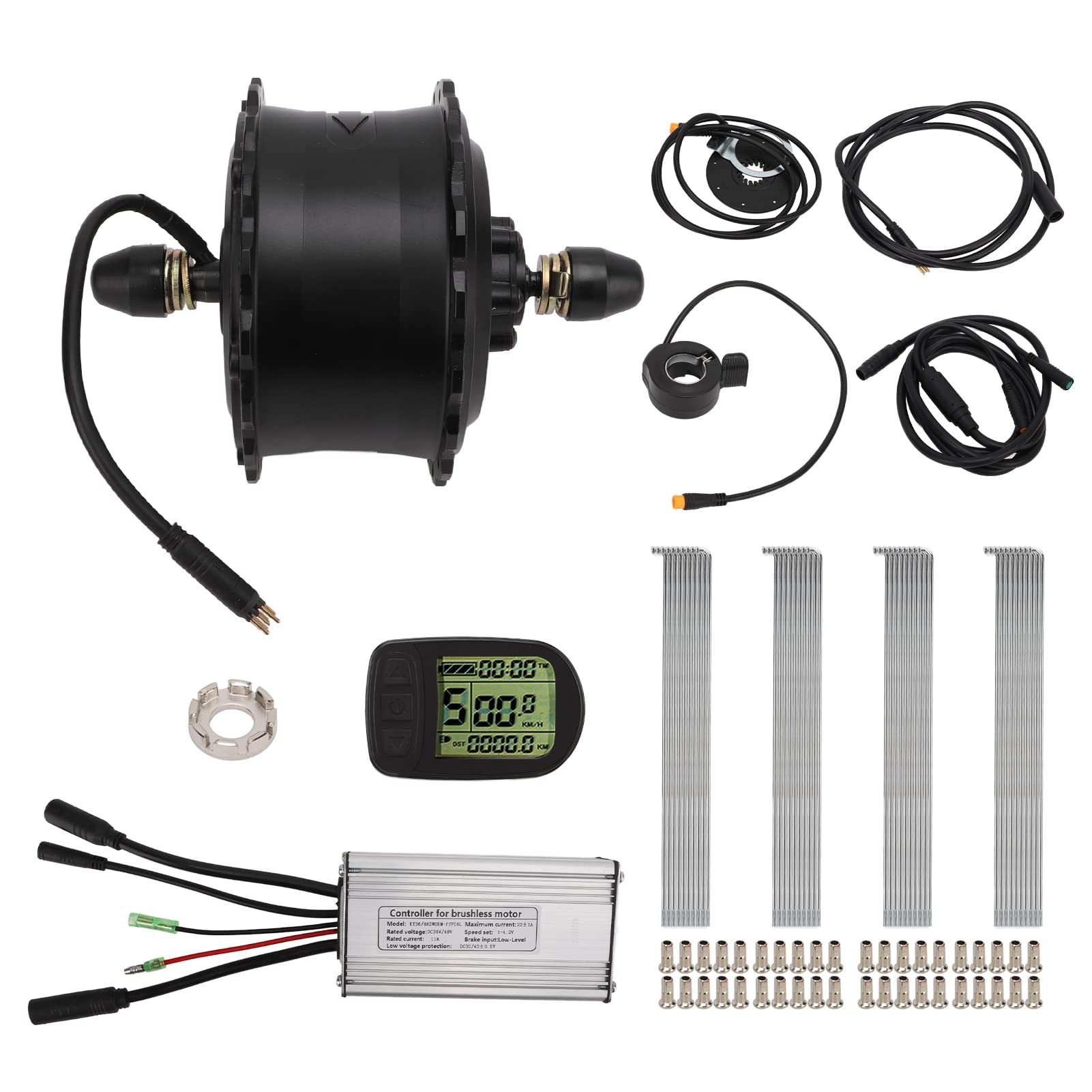 FECAMOS 48V 1000W Electric Hub Motor Kit - Quiet, Durable Front Drive Conversion Kit with KT LCD5 Display Controller for DIY E-Bike Conversion | Perfect for Commuting, Off-Roading & Urban Riding