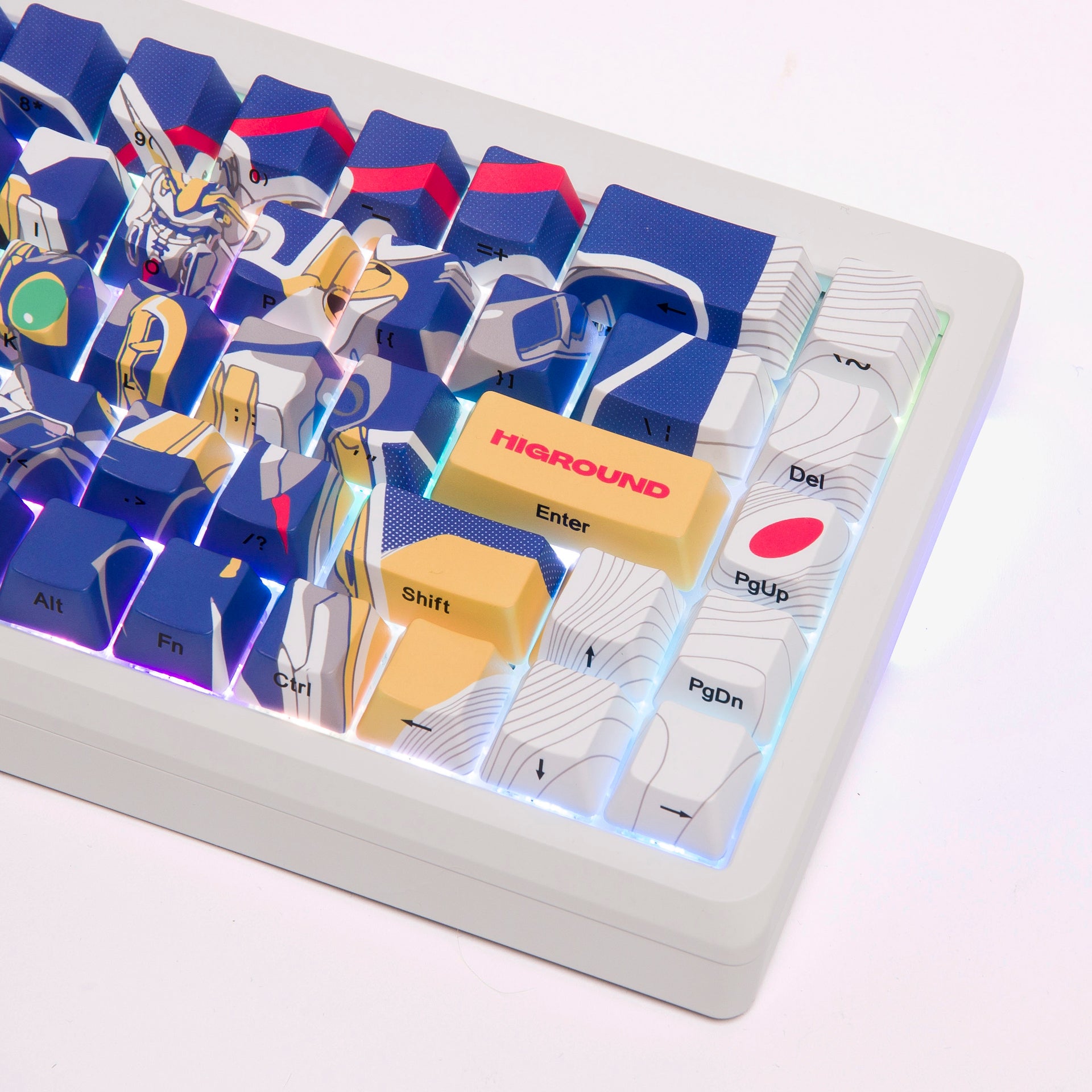 HG Summit 65 Mechanical Keyboard - Gundam Themed Custom Gaming Keyboard with RGB Backlight | Perfect for PC Gaming, Typing & Anime Enthusiasts