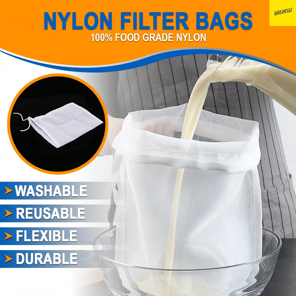 Premium Food Grade Soy Milk Filter Bags - 3 Pack Fine Mesh Cheesecloth for Nut Milk, Yogurt & Tofu Making | Reusable & Washable White Cloth Strainer | DIY Kitchen Essentials for Vegan & Organic Recipes