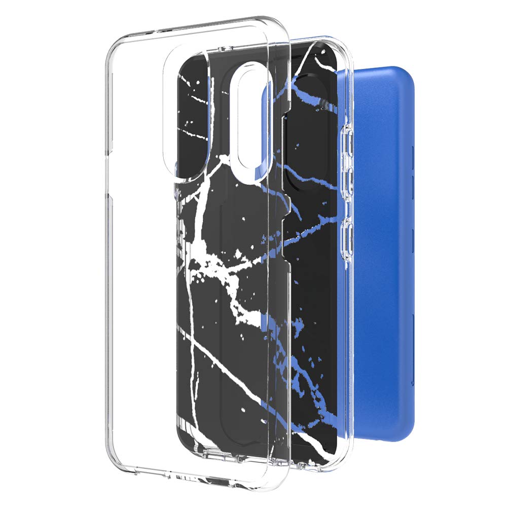Z-GEN Slim Hybrid Clear TPU Phone Case for LG K40/Harmony 3/Xpression Plus 2 (2019) LM-X420/LG Solo LTE L423DL - Shockproof Protective Cover with Marble Design - Perfect for Work, Travel & Everyday Use