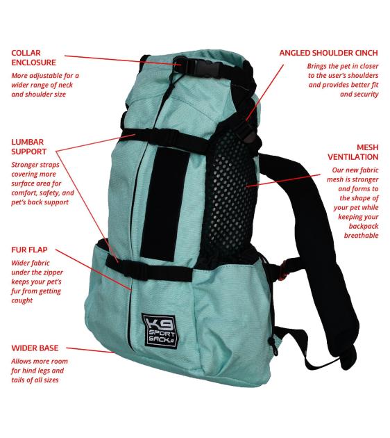 K9 Sport Sack Air 2 Dog Backpack Carrier - Lightweight Pet Carrier for Hiking, Biking & Travel - Grey - Perfect for Outdoor Adventures with Your Small to Medium Dog