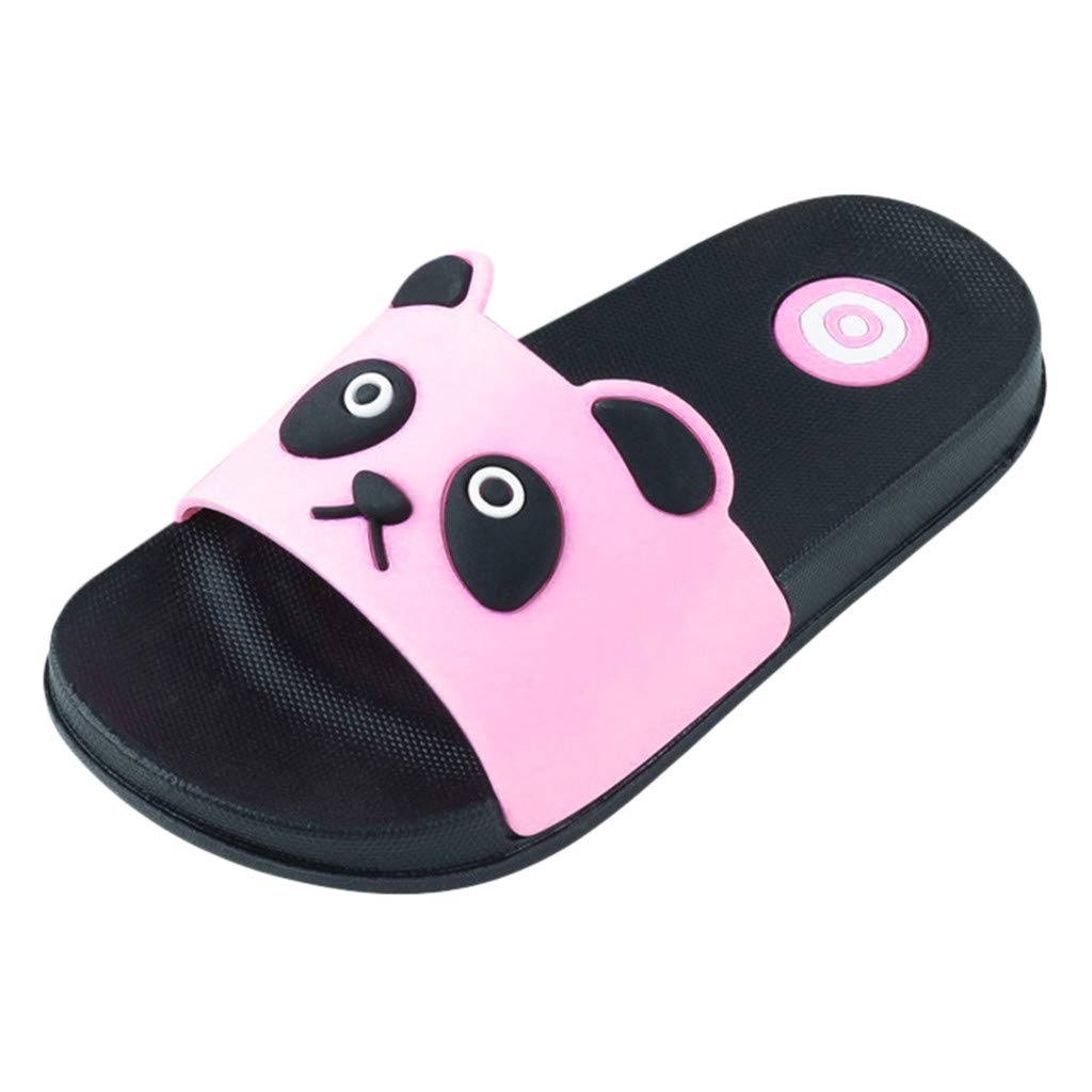 **Cartoon Cat Slippers for Kids & Toddlers - Soft Indoor/Outdoor House Shoes for Boys & Girls, Non-Slip Beach Sandals, Water Shoes, Pink Family Slippers - Perfect for Home, Beach, Pool & Playtime**