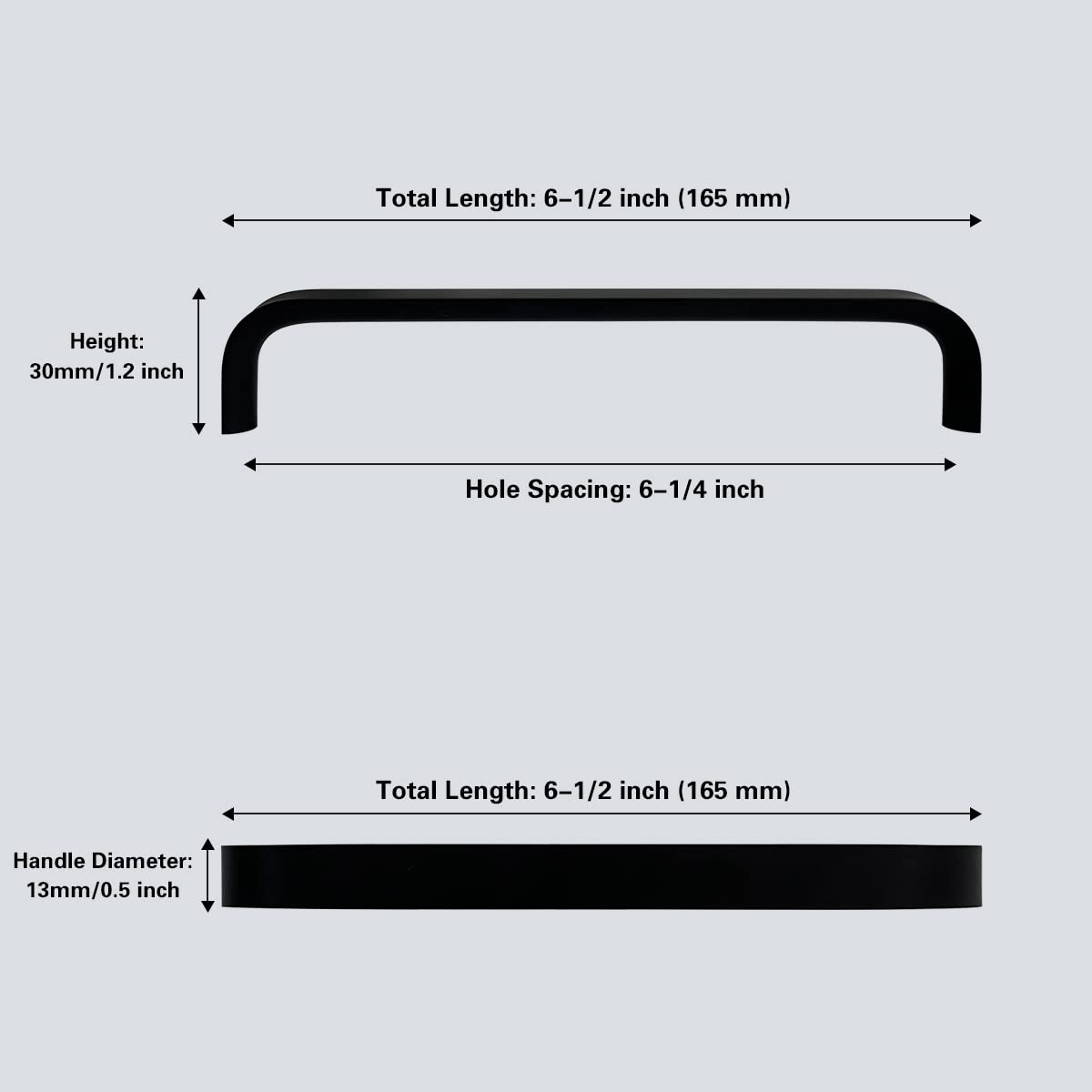 5 Pack Black Cabinet Pulls 6-1/4