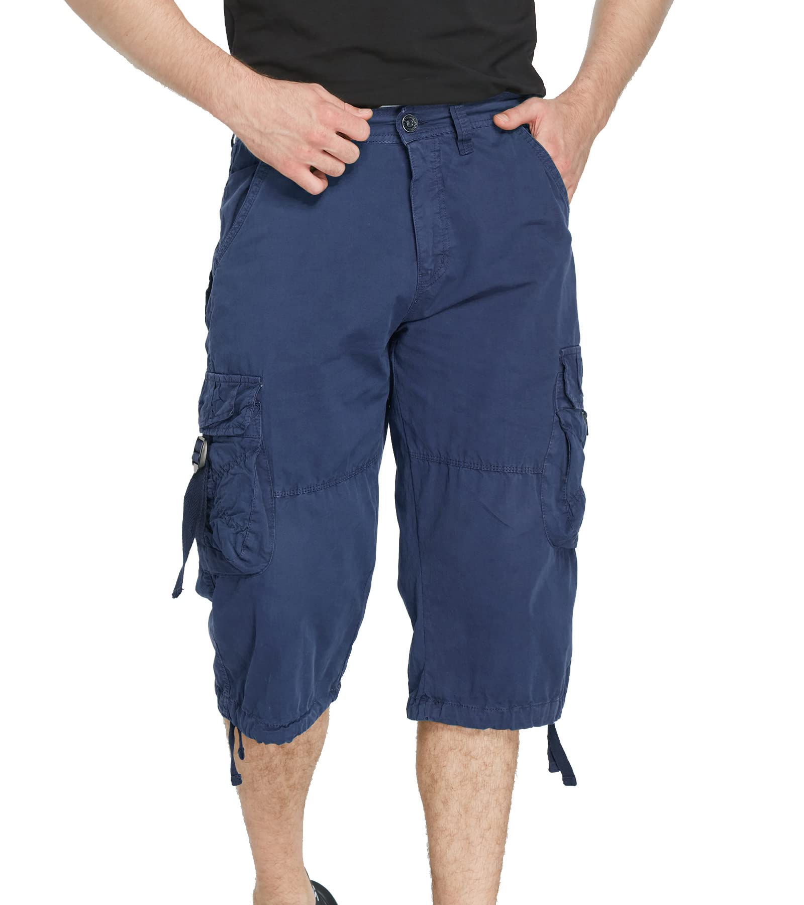 Men's 3/4 Length Cargo Shorts - Below The Knee Casual & Utility Shorts for Outdoor Activities, Hiking, and Summer Wear