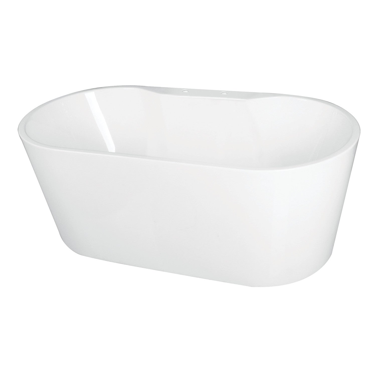 Aqua Eden VT7DE552823 55-Inch Freestanding Acrylic Oval Bathtub with Drain - Glossy White - Perfect for Luxury Bathrooms & Spa Retreats
