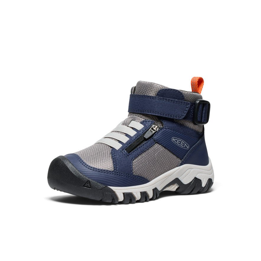 Little Kids' Targhee Boundless Hiking Boots - Waterproof & Durable Outdoor Shoes for Boys & Girls | Navy/Steel Grey | Perfect for Hiking, Camping & Outdoor Adventures