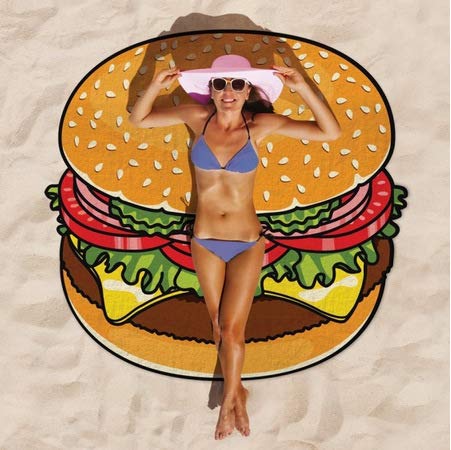 Alician Home Round Chiffon Beach Towel - 80g Lightweight Outdoor Camping Mat, Picnic Blanket & Sunbathing Accessory for Beach, Pool, Park, and Backyard