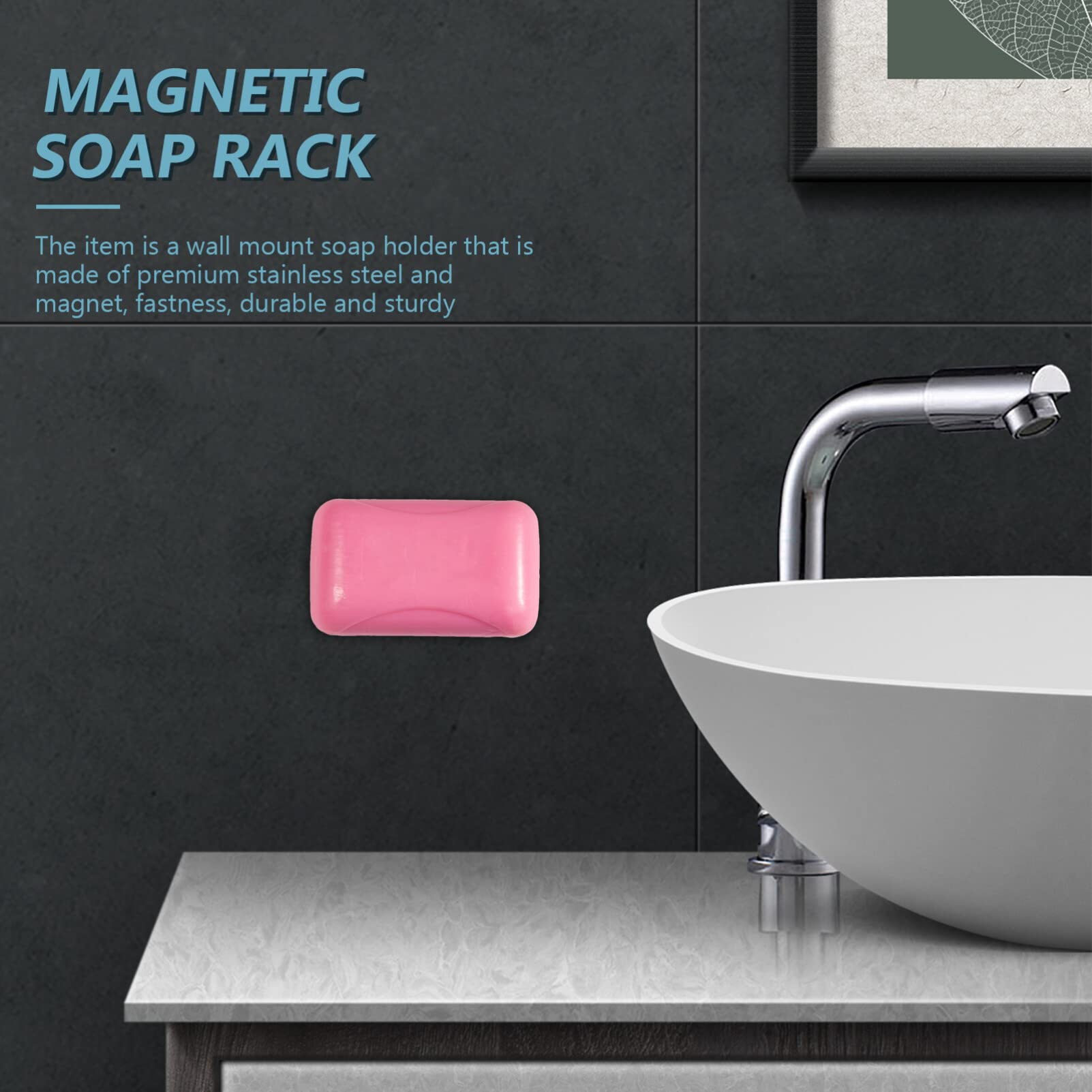 2-Pack Magnetic Soap Holder for Shower - Wall Mounted & Suction Cup Soap Saver with Self-Draining Design - Bathroom Organizer for Bar Soap - Perfect for Showers, Sinks, and Kitchen Use