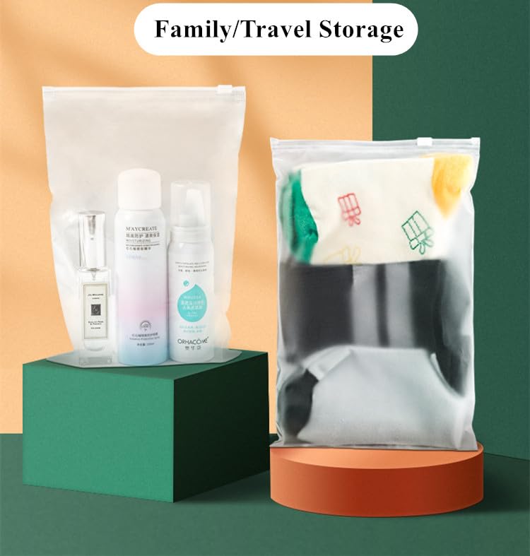 100 Pcs 6x8 Inch Resealable Ziplock Plastic Storage Bags - Small Zipper Packaging Bags for Makeup, Toiletries, Underwear & Organizing Jewelry, Crafts, Snacks - Durable Poly Bags for Home, Travel & Retail Use