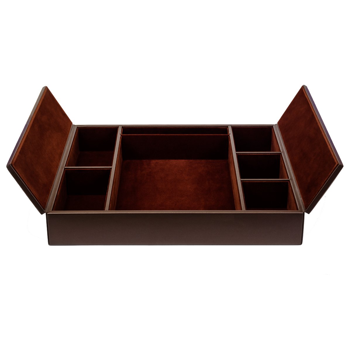 Premium Dacasso Chocolate Brown PU Leather Conference Room Organizer - Stylish Desk File Holder for Office, Home & Meeting Rooms
