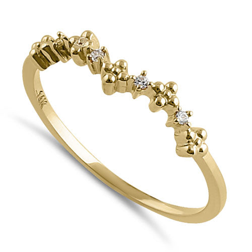 14K Solid Yellow Gold Cubic Zirconia Sparkle Ring for Women - Elegant CZ Engagement, Wedding, Anniversary & Party Jewelry Gift