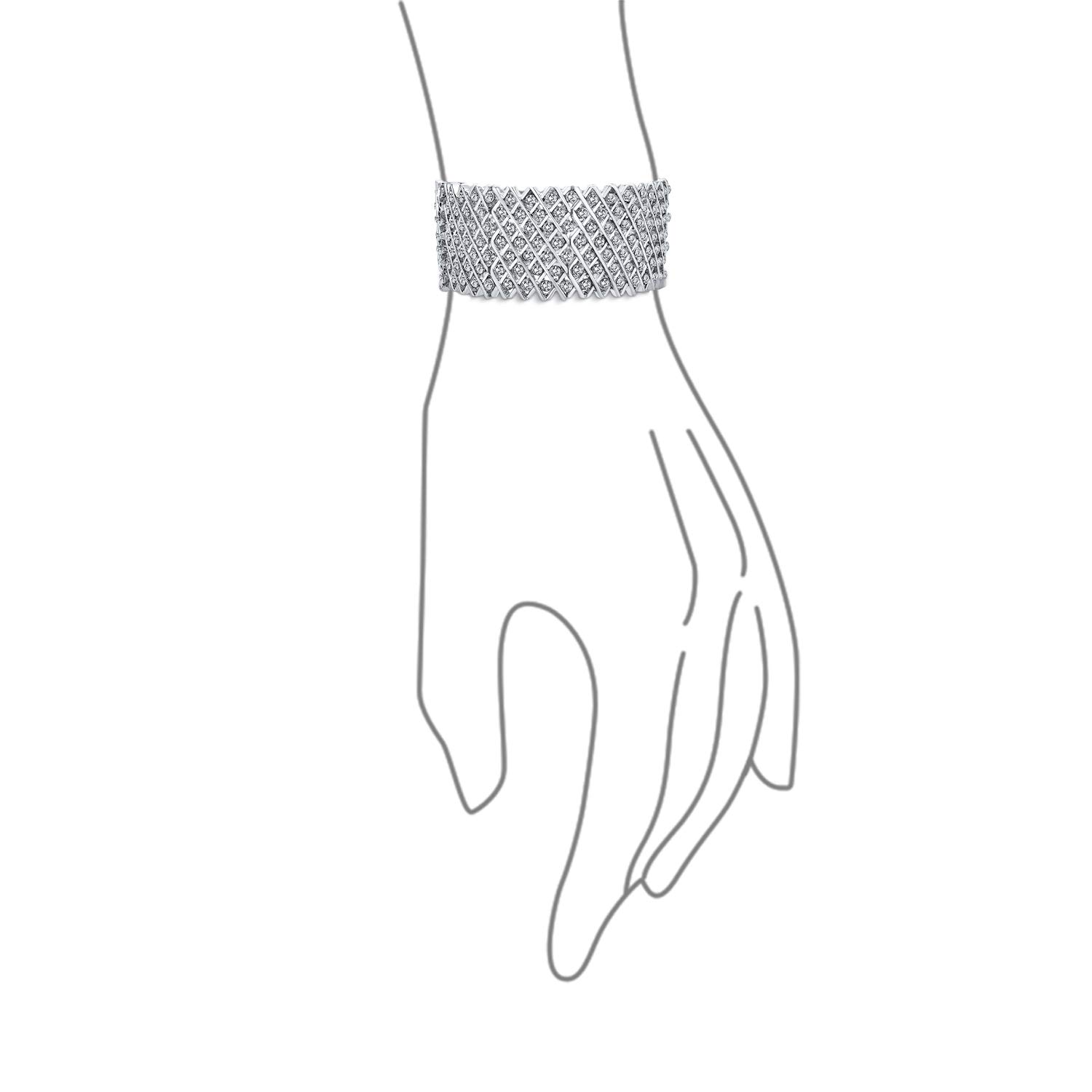 Rose Gold Crystal Stretch Bracelet for Women - Wedding & Prom Jewelry