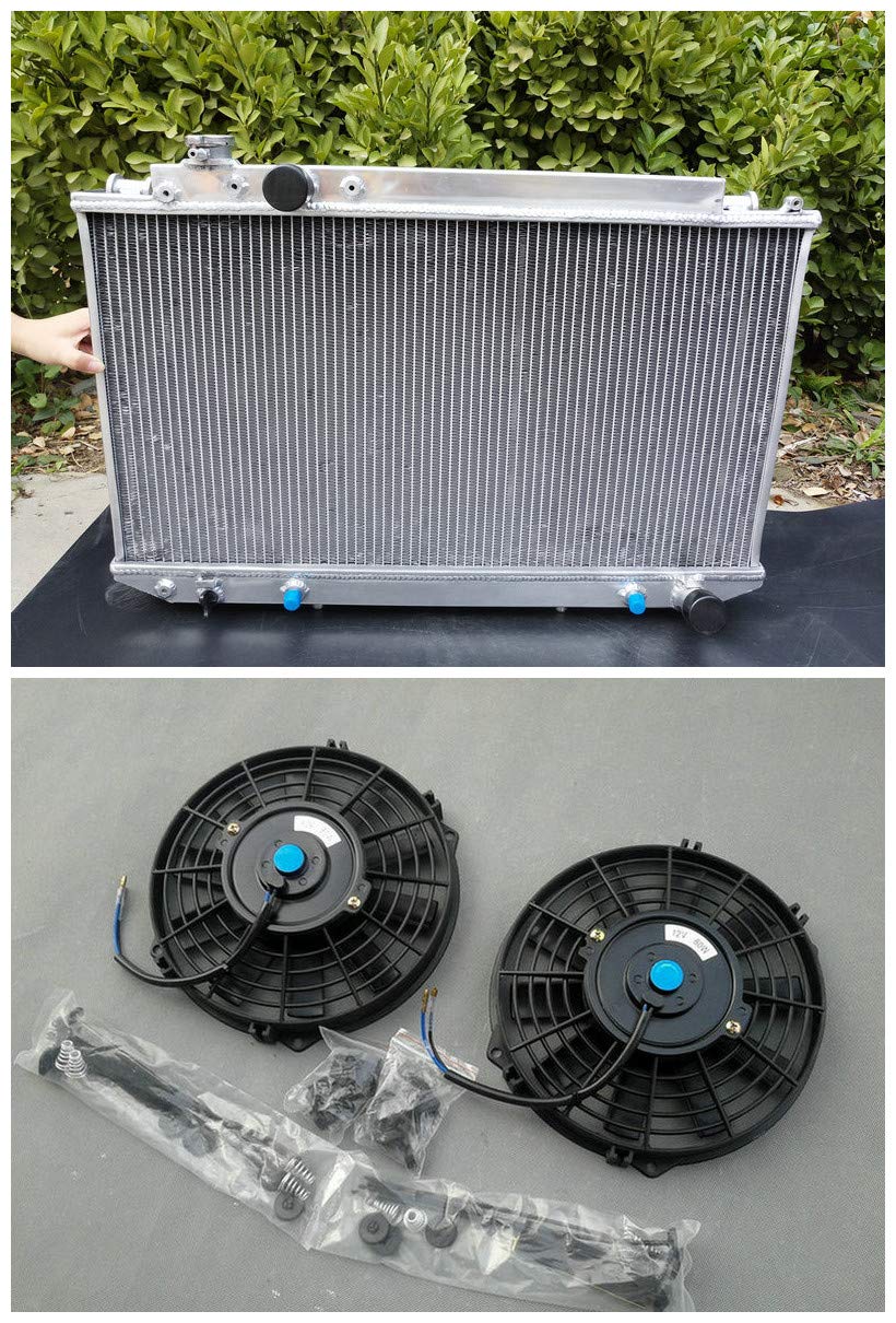 High-Performance Aluminum Radiator with Dual Fans for 1989-1992 Toyota Cressida MX83 (AT/MT) - Perfect for Engine Cooling & Performance Upgrades