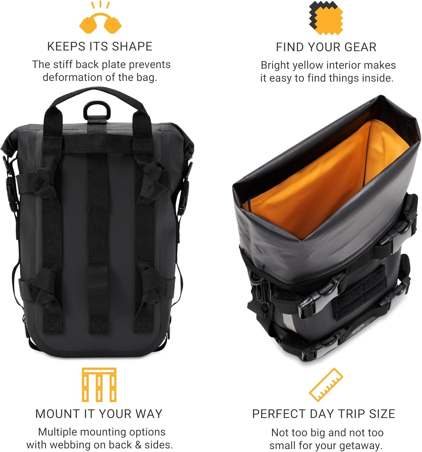 Waterproof 7L Motorcycle Tail Bag - Durable Dry Bag for Crash Bar, Back Seat, Sissy Bar & Rack - Ideal for Moto, Enduro & ATV Riders - Perfect for Commuting, Adventure Tours & Off-Road Trips