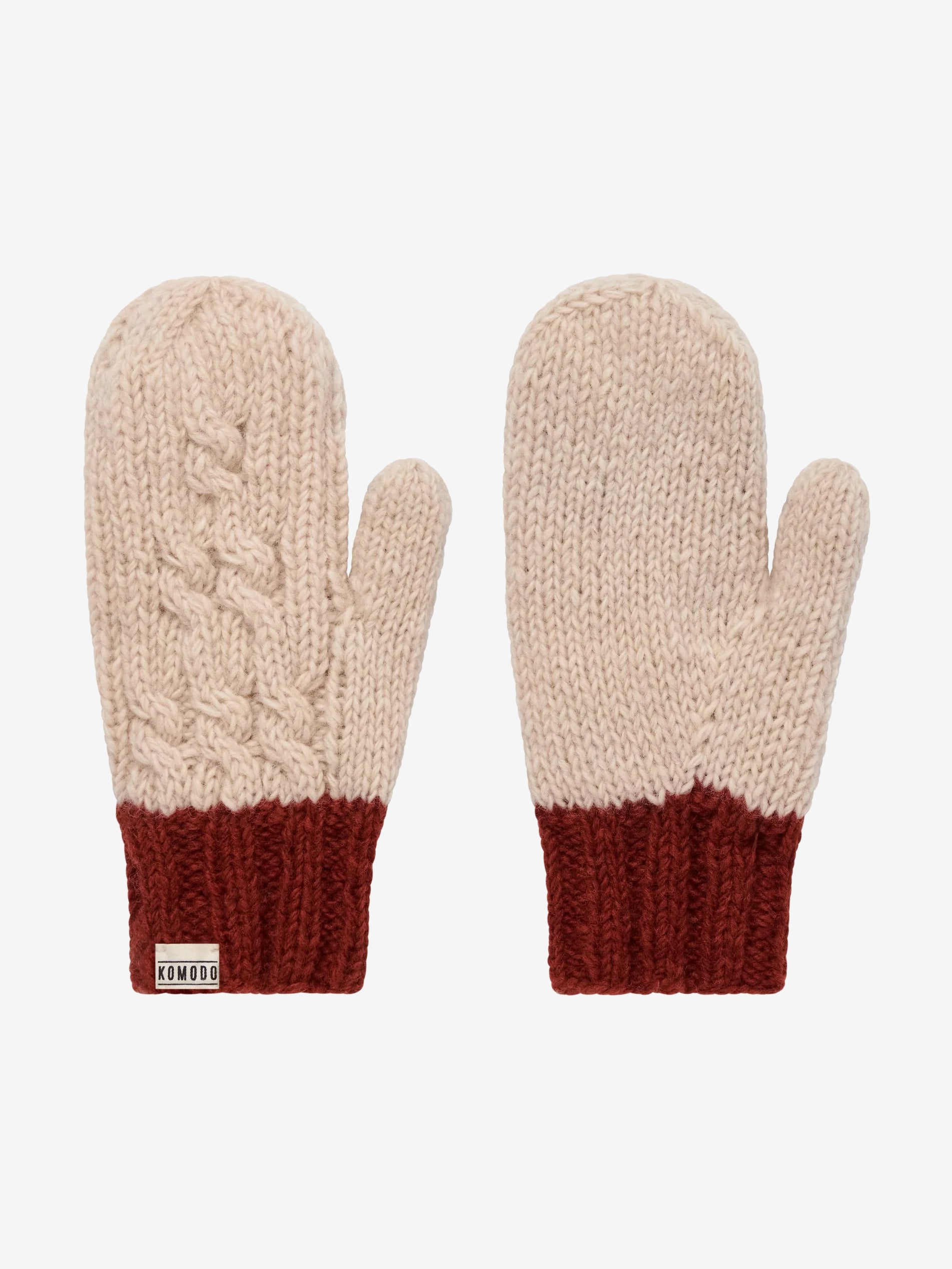 Komodo Haya Wool Mittens for Women & Men - Warm Winter Gloves for Cold Weather - Oat Color - Perfect for Skiing, Snowboarding & Outdoor Activities