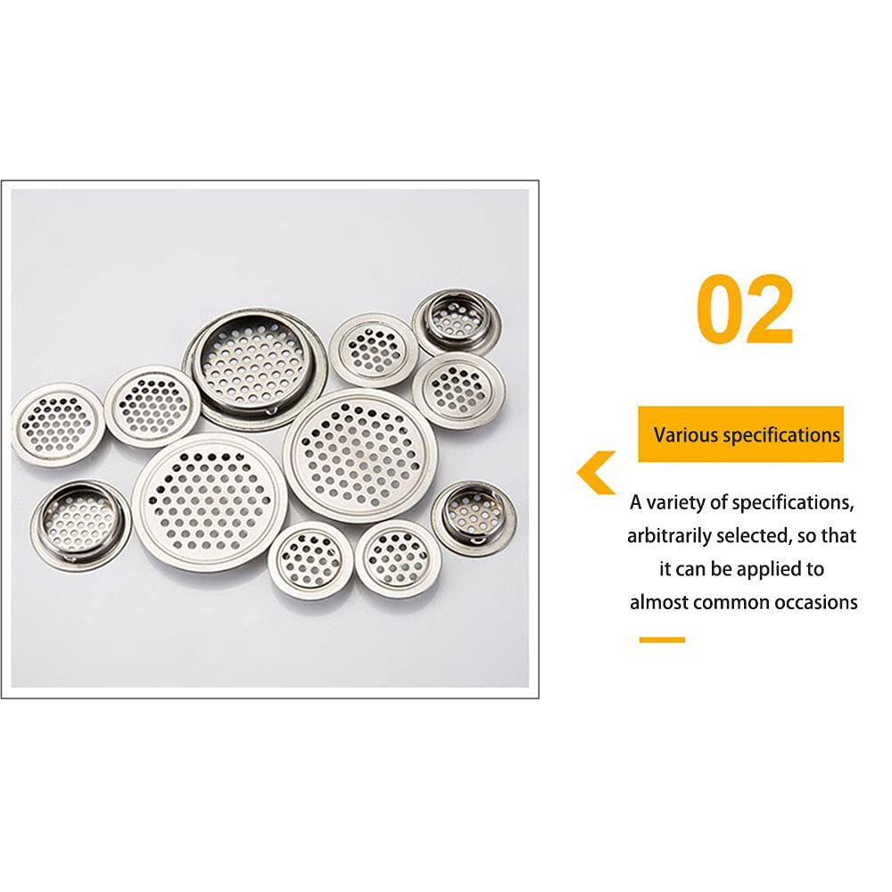 Stainless Steel Round Air Vents (29mm, 10PCS) - Kitchen, Bathroom, Cabinet & Wardrobe Ventilation for Better Airflow & Moisture Control