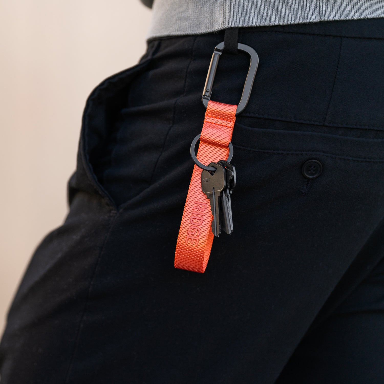 Basecamp Orange Everyday Keychain - Durable & Stylish Key Holder for Home, Office, and Outdoor Adventures