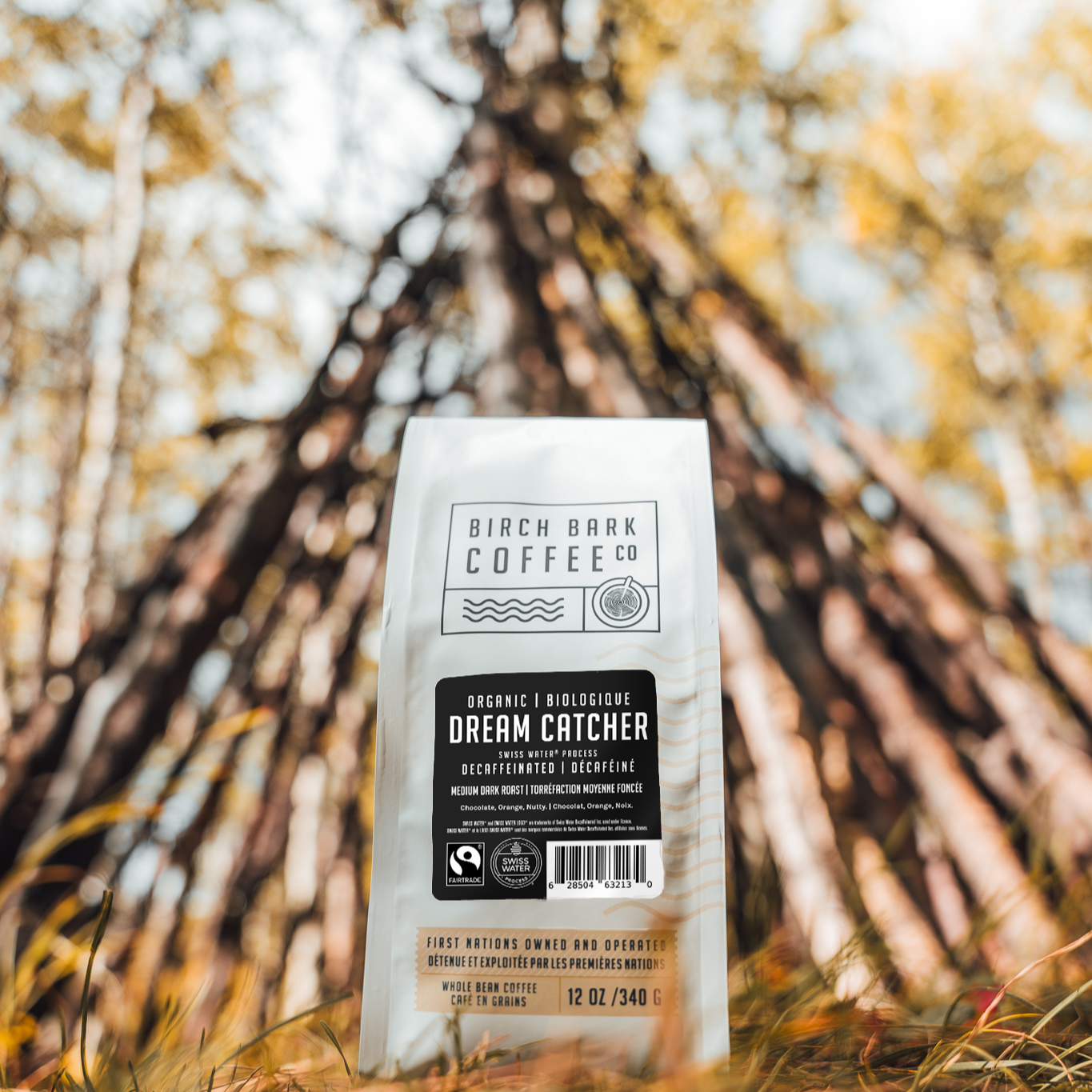 Organic Birch Bark Dream Catcher Decaf Fair Trade Whole Bean Coffee - 12oz Bag | Premium Decaffeinated Coffee Beans for Home Brewing, Gifts & Relaxation