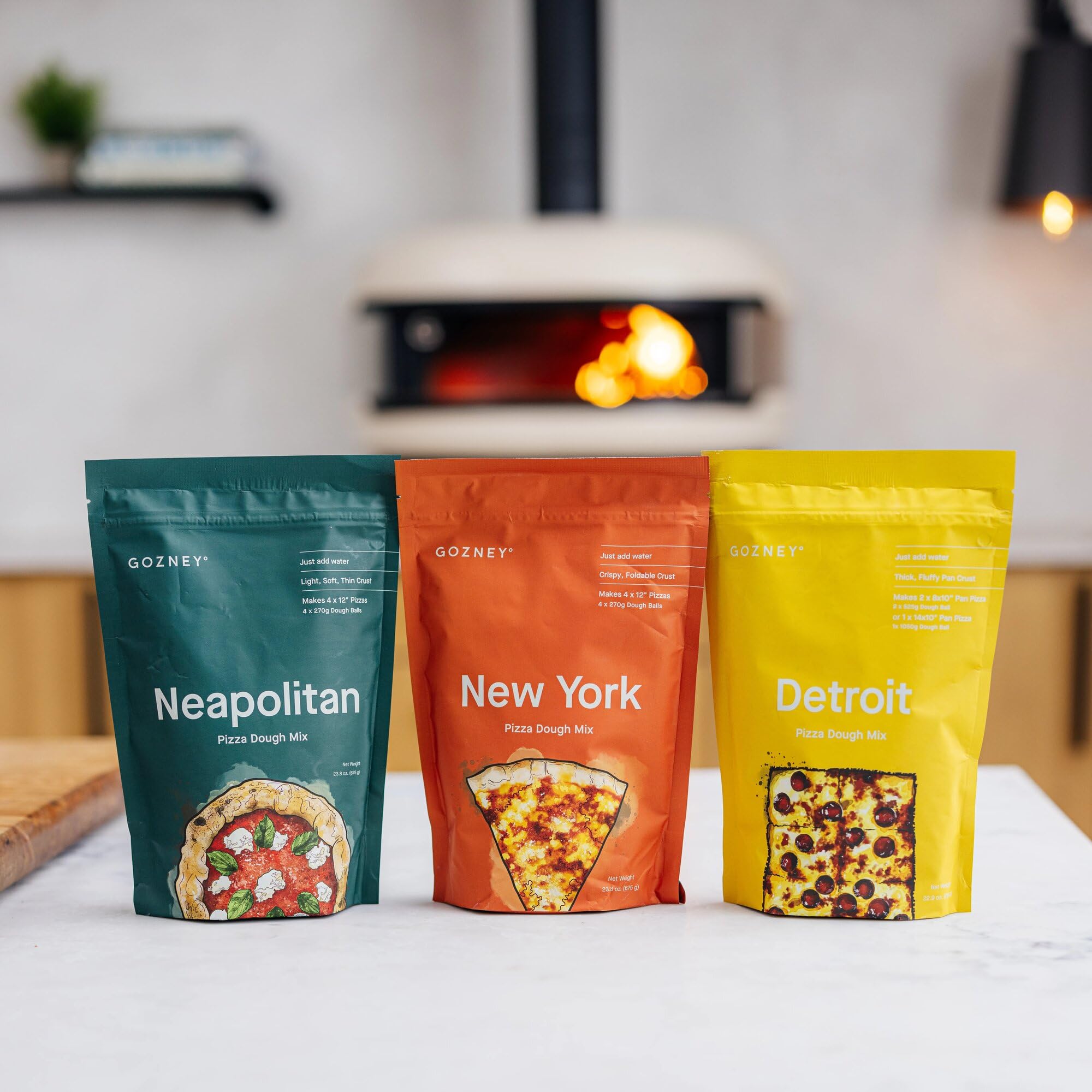 Gozney Just-Add-Water Detroit Style Pizza Dough Mix - Easy Homemade Pizza Kit for Outdoor Ovens & Home Baking | Perfect for Pizza Parties, Family Dinners & Backyard BBQs
