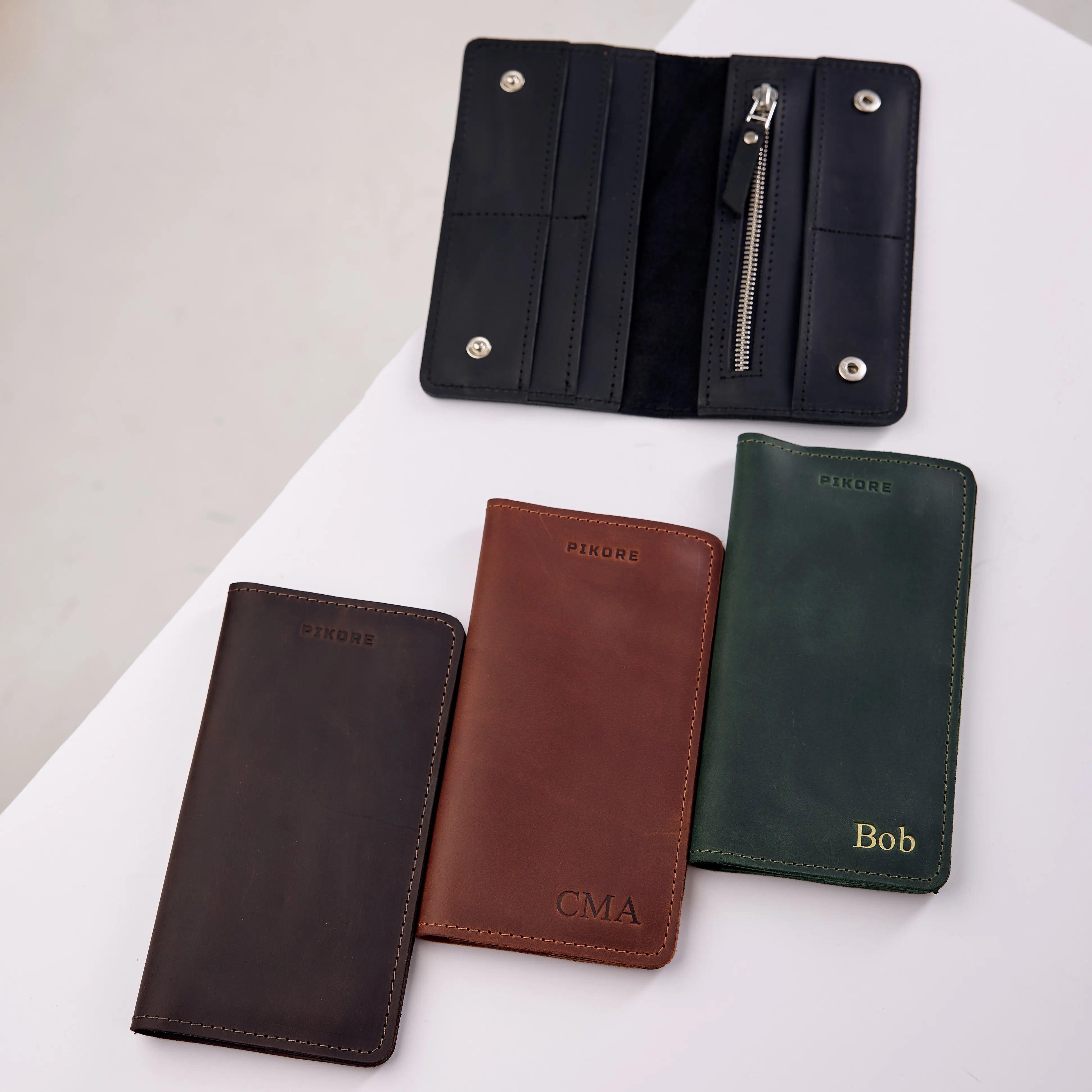 Premium Long Oxford Leather Wallet for Men - Slim RFID Blocking Bifold Wallet with Multiple Card Slots - Perfect for Travel, Business & Everyday Use