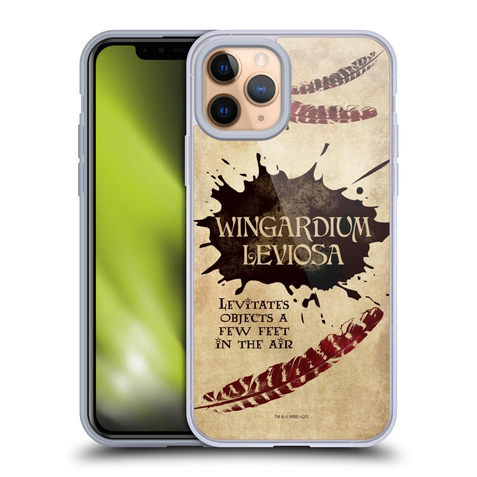 Harry Potter Wingardium Leviosa Deathly Hallows iPhone 11 Pro Case | Officially Licensed Soft Gel Cover by Head Case Designs | Perfect for Fans, Daily Use, and Gift Giving