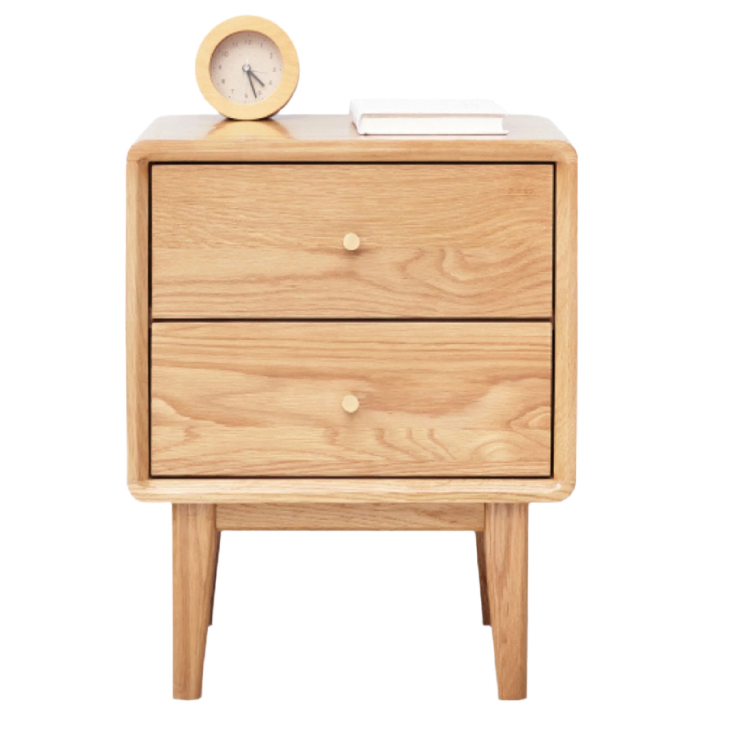 Solid Oak Wood Nightstand - Sturdy Bedside Table with Drawer for Bedroom, Living Room, or Office - Perfect for Storage & Decor