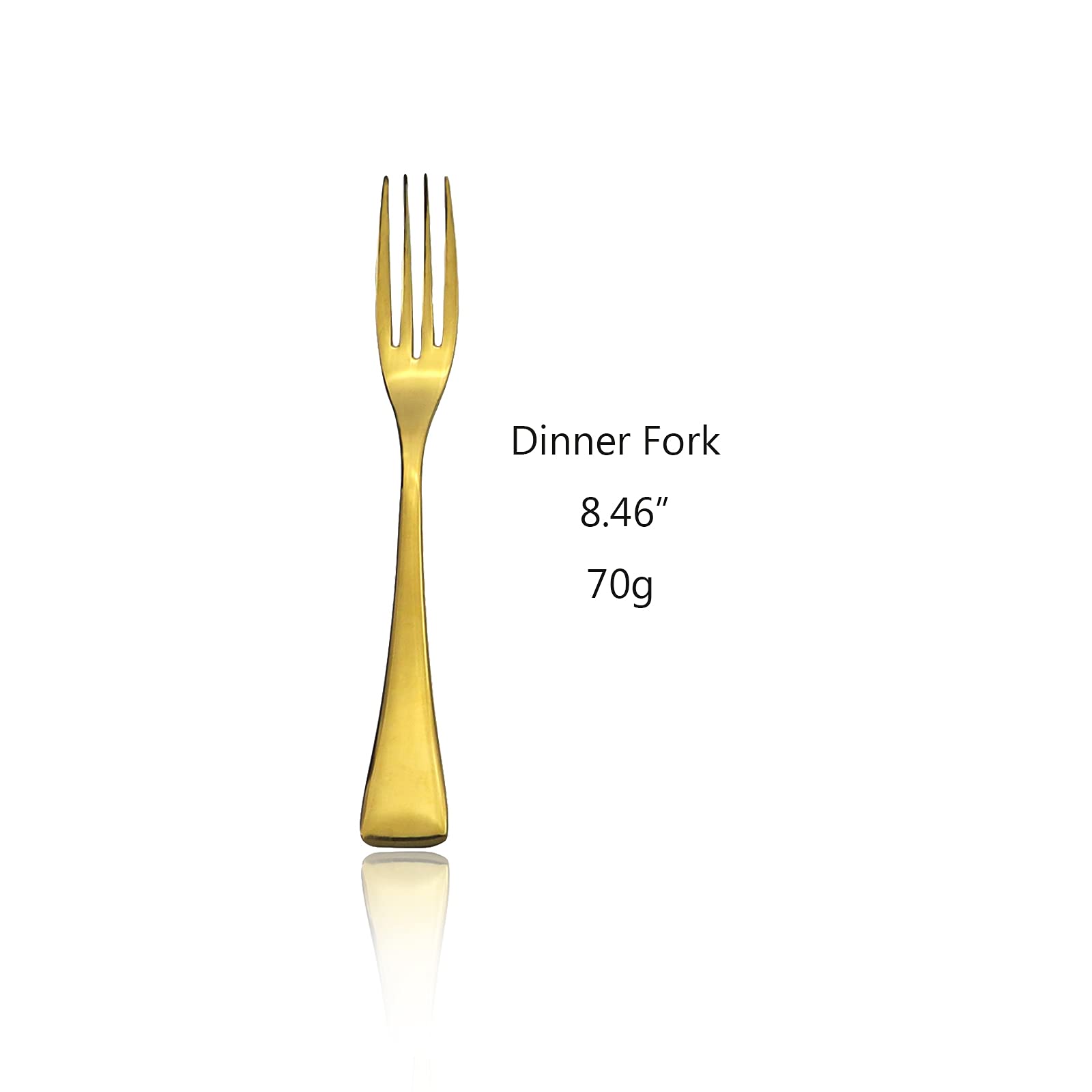 Premium 4-Piece 18/10 Stainless Steel Gold Dinner Forks Set - 8.46