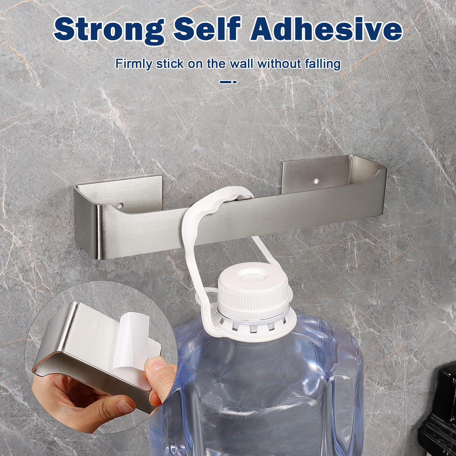 NearMoon Self Adhesive Stainless Steel Hand Towel Holder - 12 Inch Brushed Nickel Wall Mounted Towel Ring for Bathroom & Kitchen - Rustproof Stick-on Towel Rack - Perfect for Small Spaces, Apartments and RVs